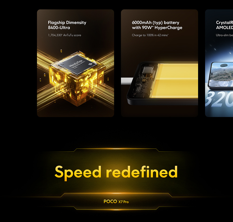 smartfon mi poco x7 pro, 12 gb + 512 gb, aparat główny 50 mp z ois, bateria 6000 mAh (typ.) 90 w hypercharge z funkcjami ai szczegóły 1