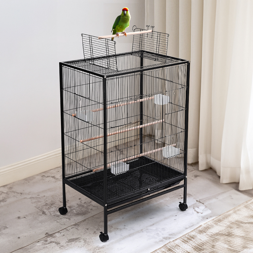 TEMU Large Bird Cage Cover, Bird Cage Seed Metal Bird Cage Nest, Ornamental Cage With Pull-out Chassis And Metal Feeding Bowl