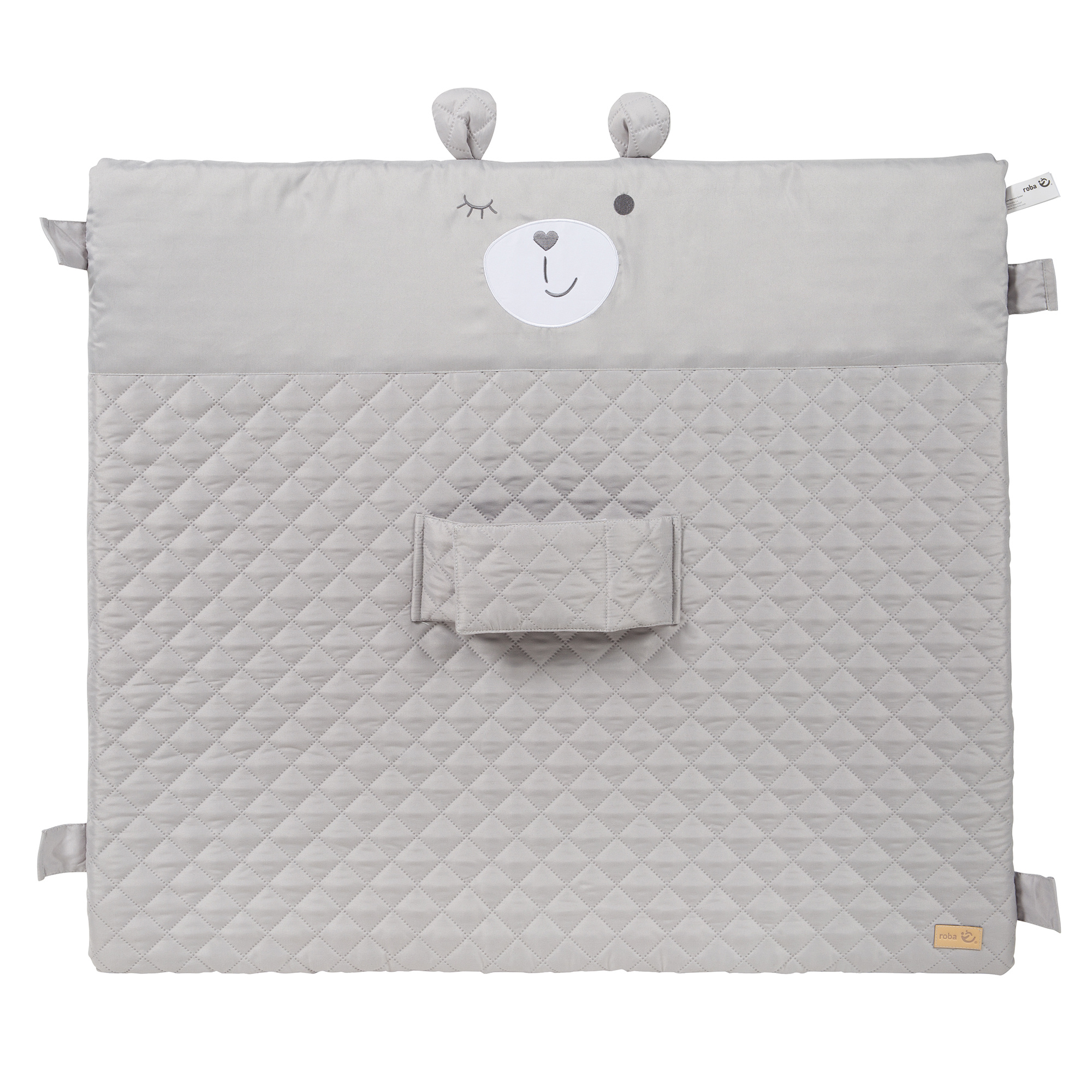 E-shop roba Sicherheitswickelauflage „roba style“ mit Haltegurt und Laschen zum Befestigen an der Wickelfläche, weiche Baby Wickelauflage 85x75 cm,