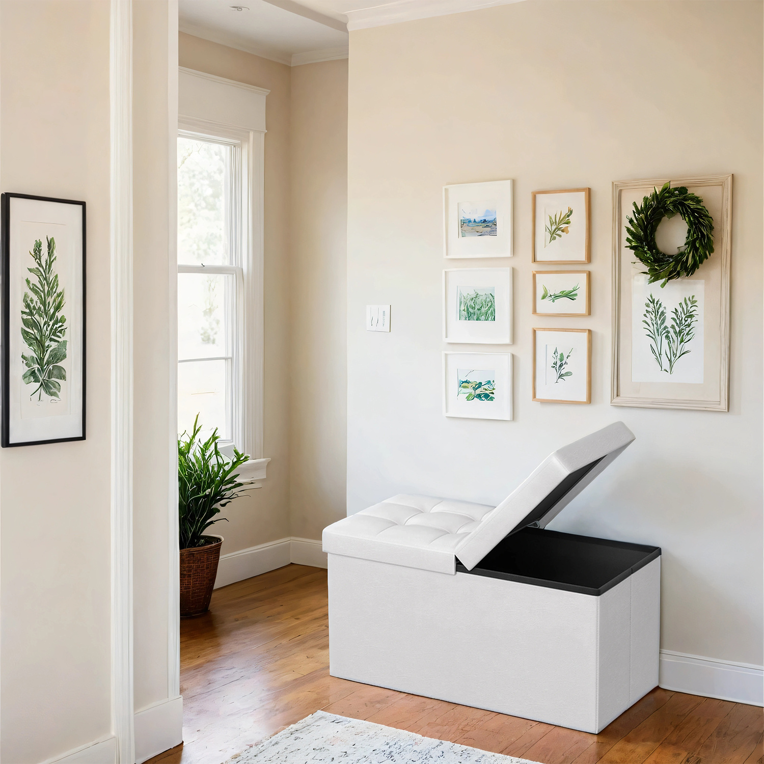 Storage Bench, Folding Seat Chest, Storage Chest, Footrest, 38 X 76 X 38 Cm, For Hallway, Living Room