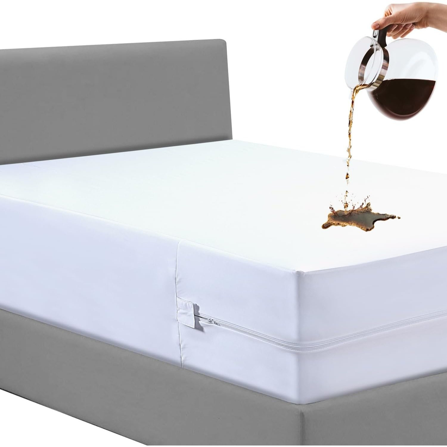 TEMU Zipper Mattress Protector Zipped 360 Mattress Waterproof -mattress Cover, Fully Mattress