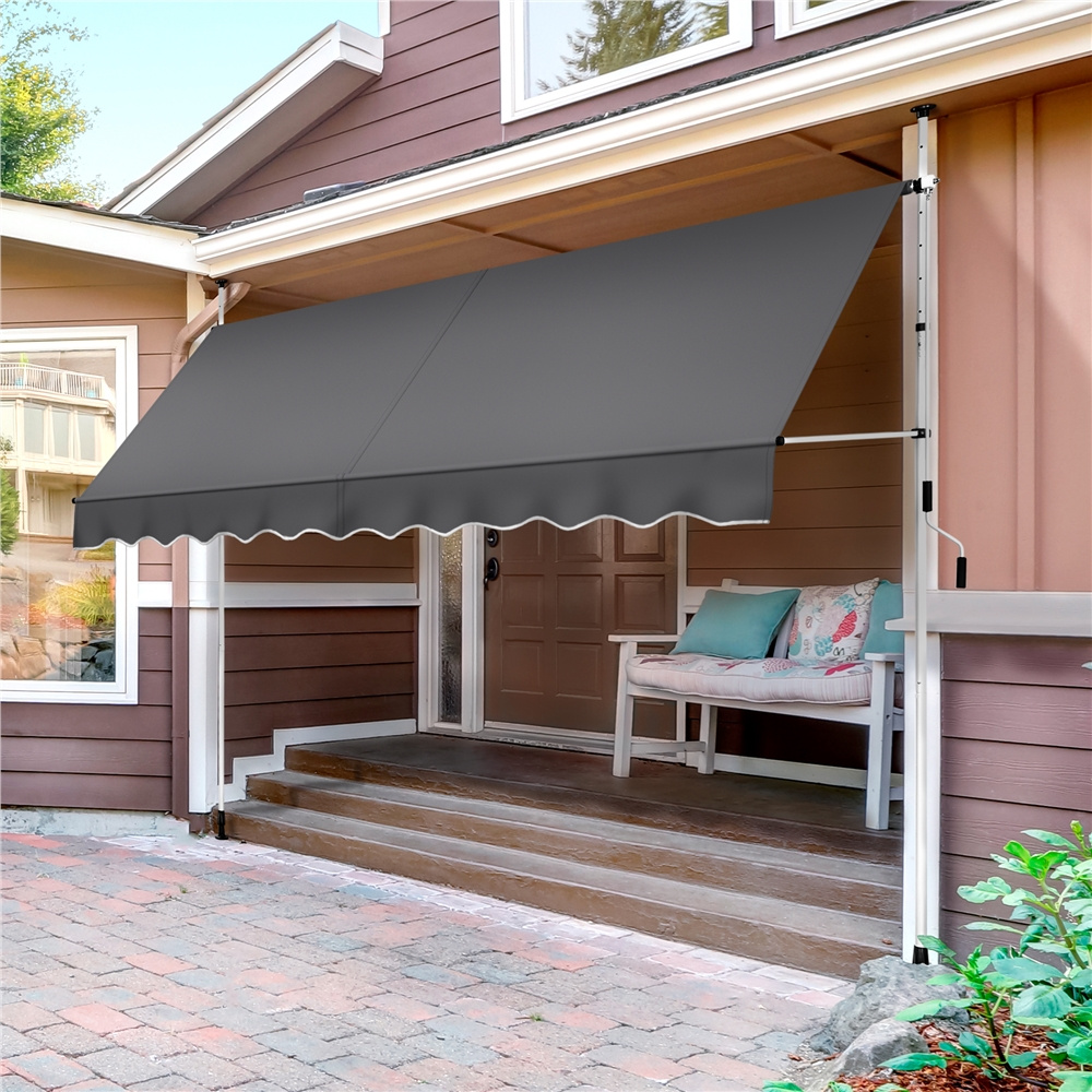 E-shop Costoffs Klemmmarkise 300 cm L × 180 cm B Balkonmarkise mit Handkurbel ohne Bohren, Höhenverstellbar Markise Balkon