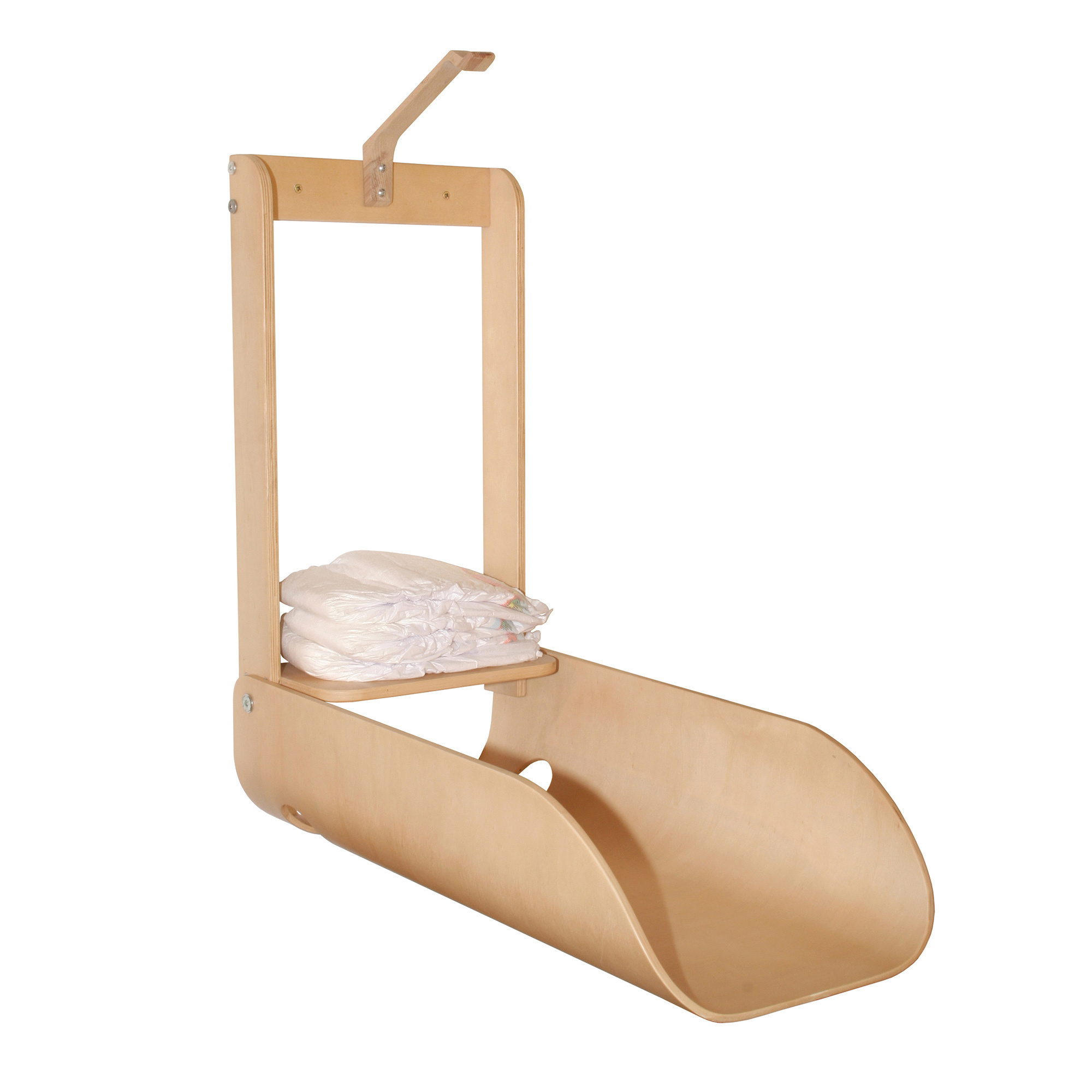 Image of Roba Diaper Dispenser, Wall Diaper & Toy Organizer, Storage Natural Wood, Practical Furniture Accessory, Easy-to-, Certified Materials