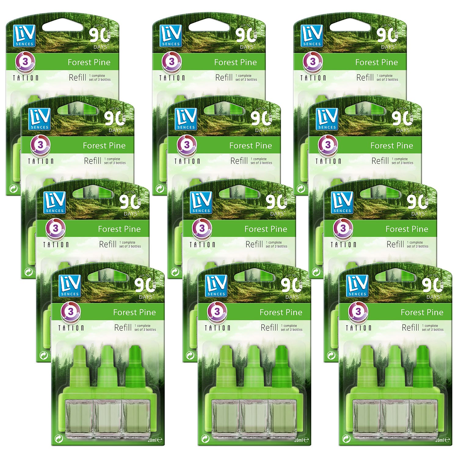 Liv Sences 3 Scents Air Freshener Plug In Refill 12 Pack