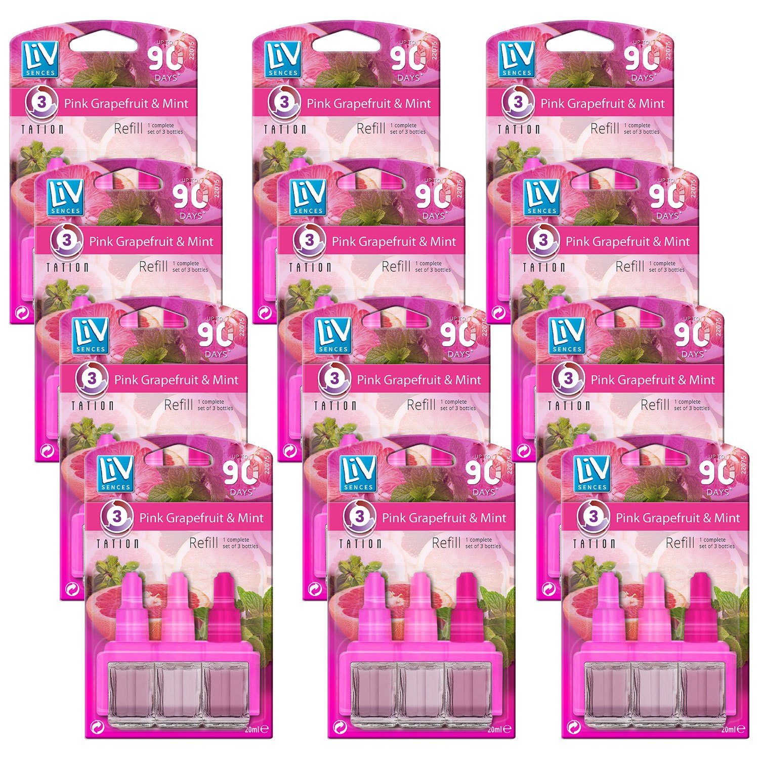 Liv Sences 3 Scents Air Freshener Plug In Refill 12 Pack