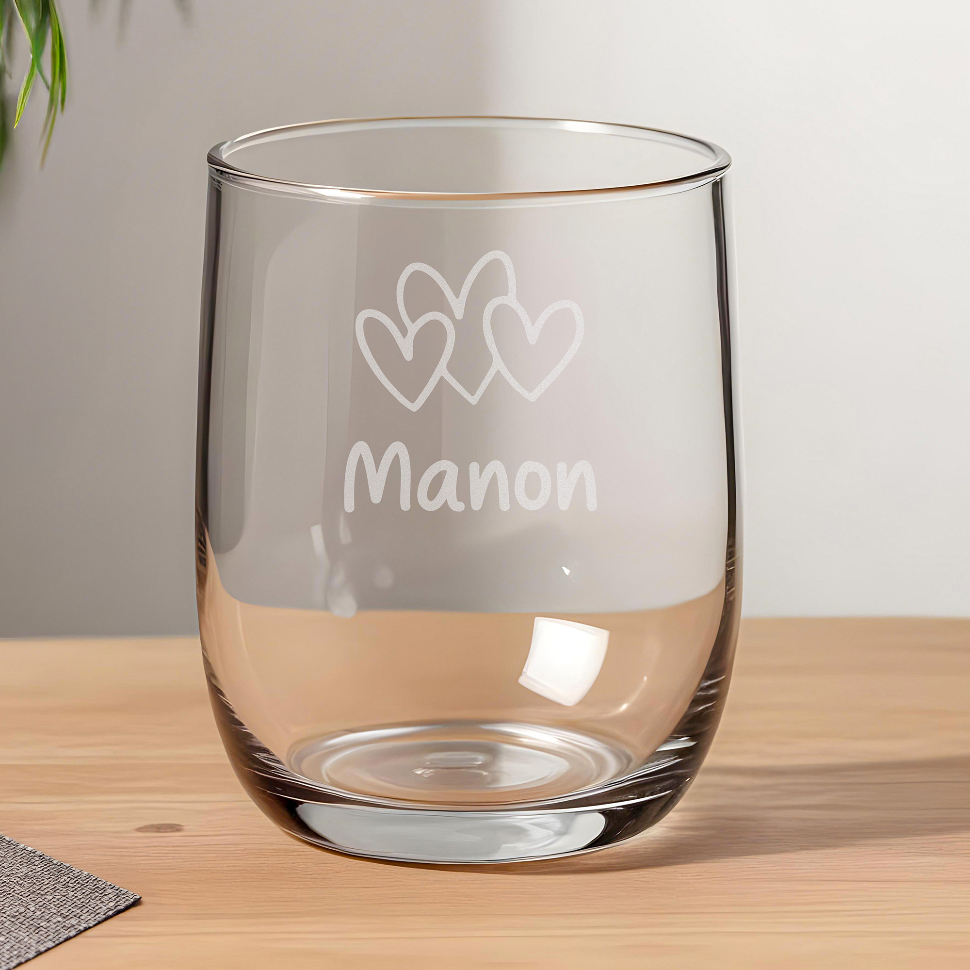 Image of Personalized Engraved Glass With - Customizable Water Glass - Original Gift Idea For Men, Women, Children - Birthday, Party, Special Occasions - Customizable Soda Glass