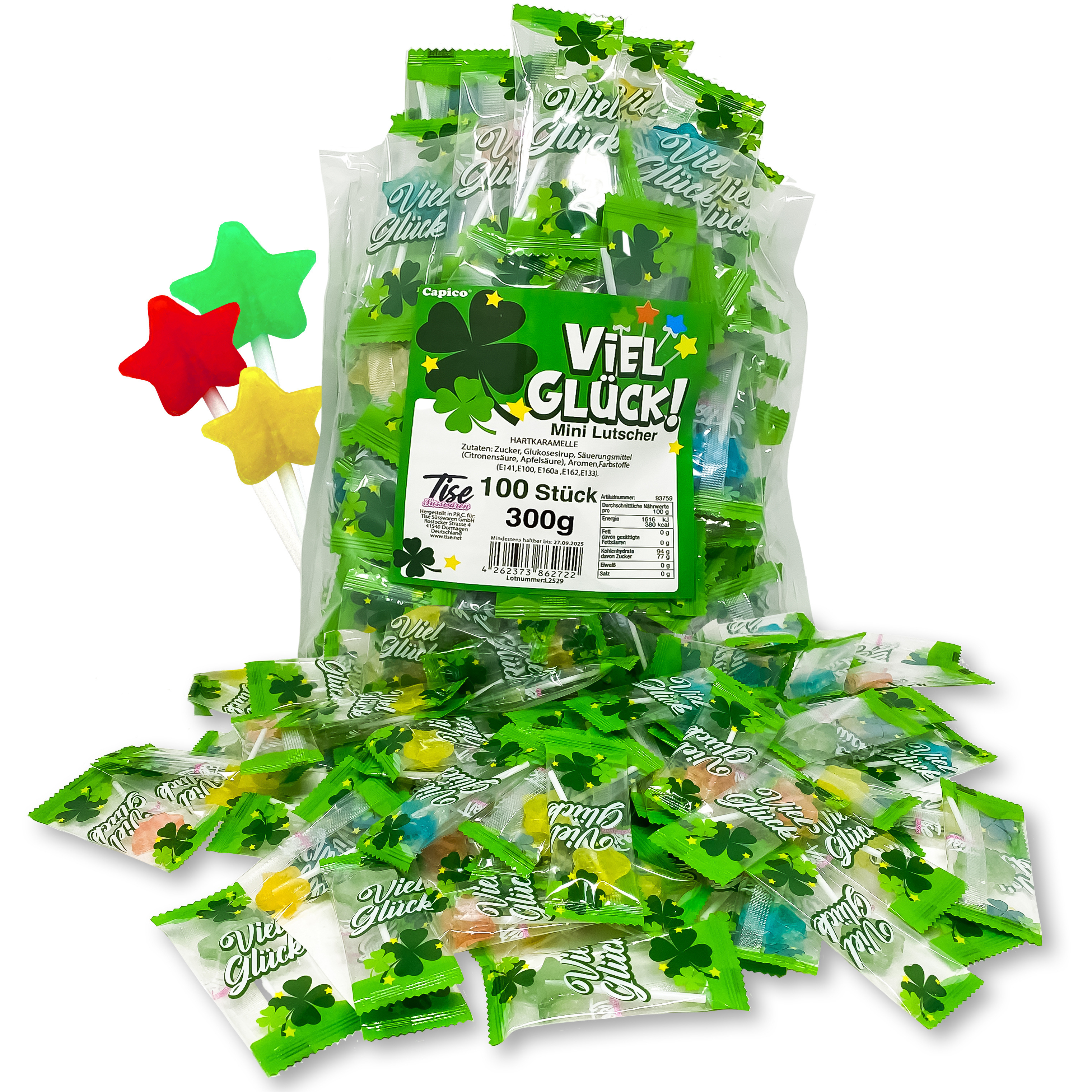 E-shop Capico Viel Glück mini Lutscher 100 Stück (300g)