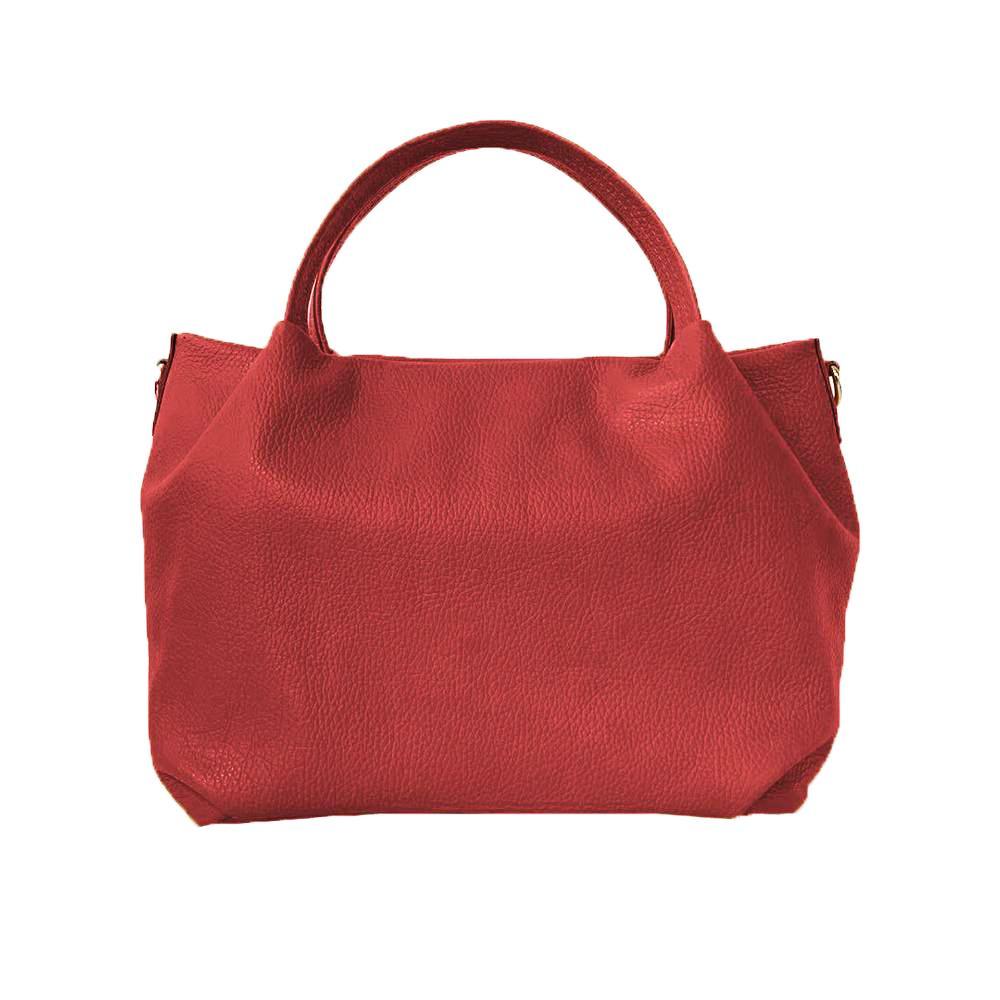 Image of Handbag With Double Handle And Removable Shoulder Strap, Women's Leather Handbag, Made In Italy Leather Bag