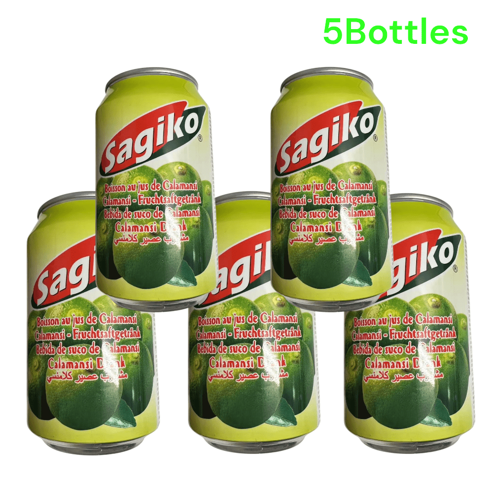 5 Bottles Sagiko Lime Lemon Juice 5x320ml 5 Cans, Tropical Fruit Drinks, Perfect For Summer, Exotic Refreshment