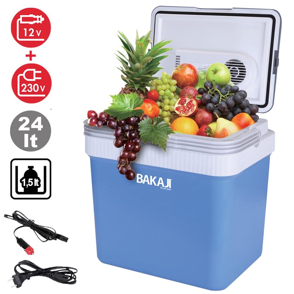 Bakaji Electric Refrigerator 24lt 12v And 220v Home Car Boat Portable Fridge Hot Cold Function Dimensions: 41 X 30 X