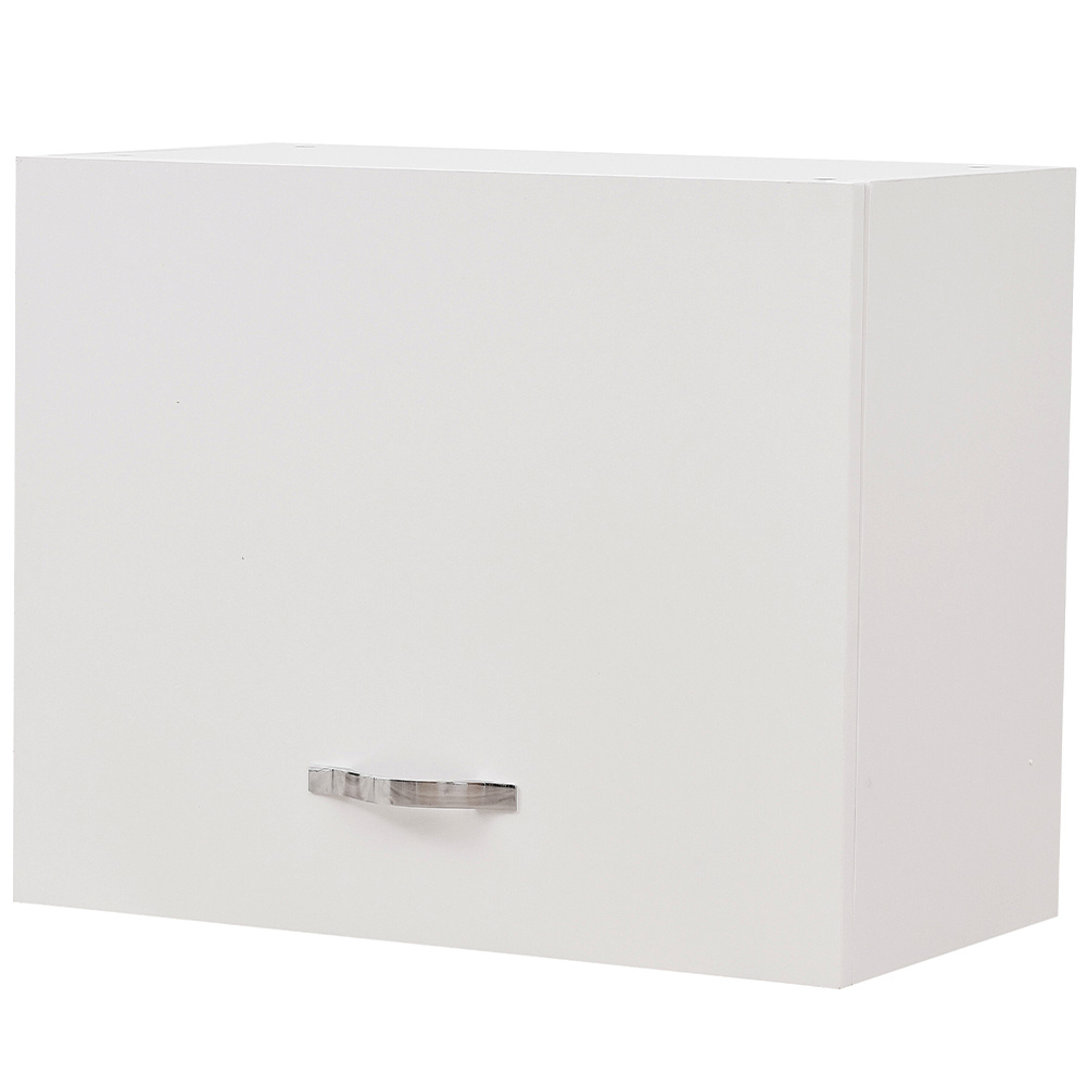 Image of Shally Dogan Kitchen Wall Shelf, Hood, Wooden Cabinet, Spacious Multi-use Wall Cabinet, Color White, Dimensions 60 X 32 X 49h Cm, Hinged Door, Chrome Finish Handle, Modular Design, Easy To Clean