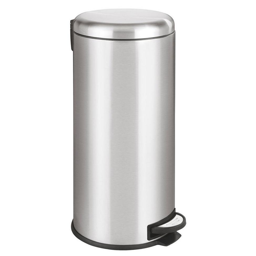 TEMU URBAN Cestino Cilindrico da Cucina con Pedale in Acciaio Inossidabile da 30L con Secchio Rimovibile, Corpo e Robusti in Acciaio Inossidabile,