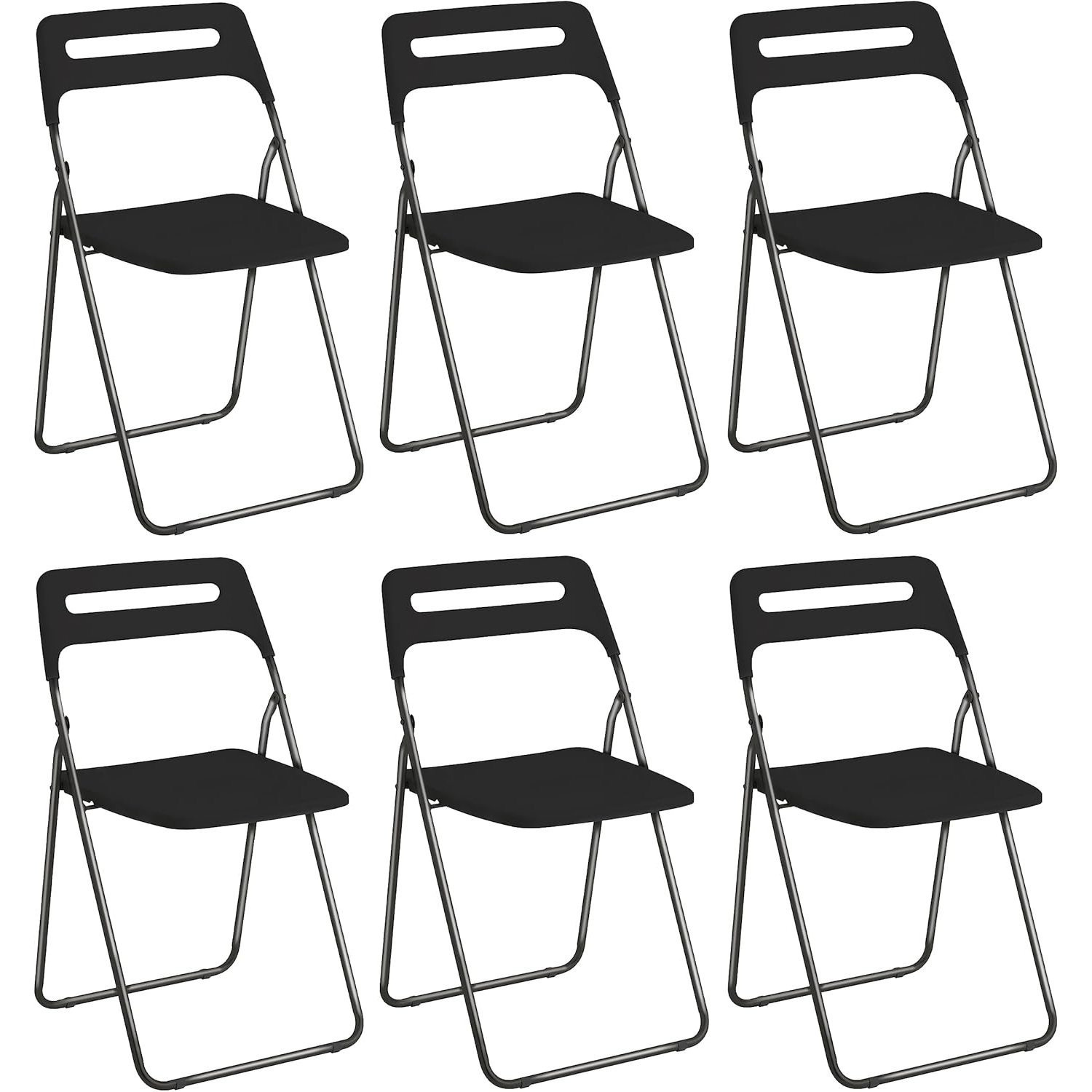 Baroni Folding Space- Chairs, Dining Chairs For Indoor And Outdoor Use With Steel Structure, 42x38x78 Cm, Set Of 6 Chairs