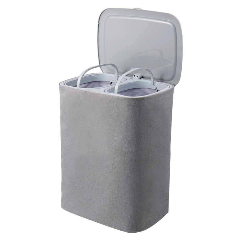 TEMU Cesta de Ropa de Gran Capacidad 50L o 90L - Separación Integrada, 2 Bolsas de Extraíbles con , , Plegable y , Fácil Transporte, Diseño Moderno y