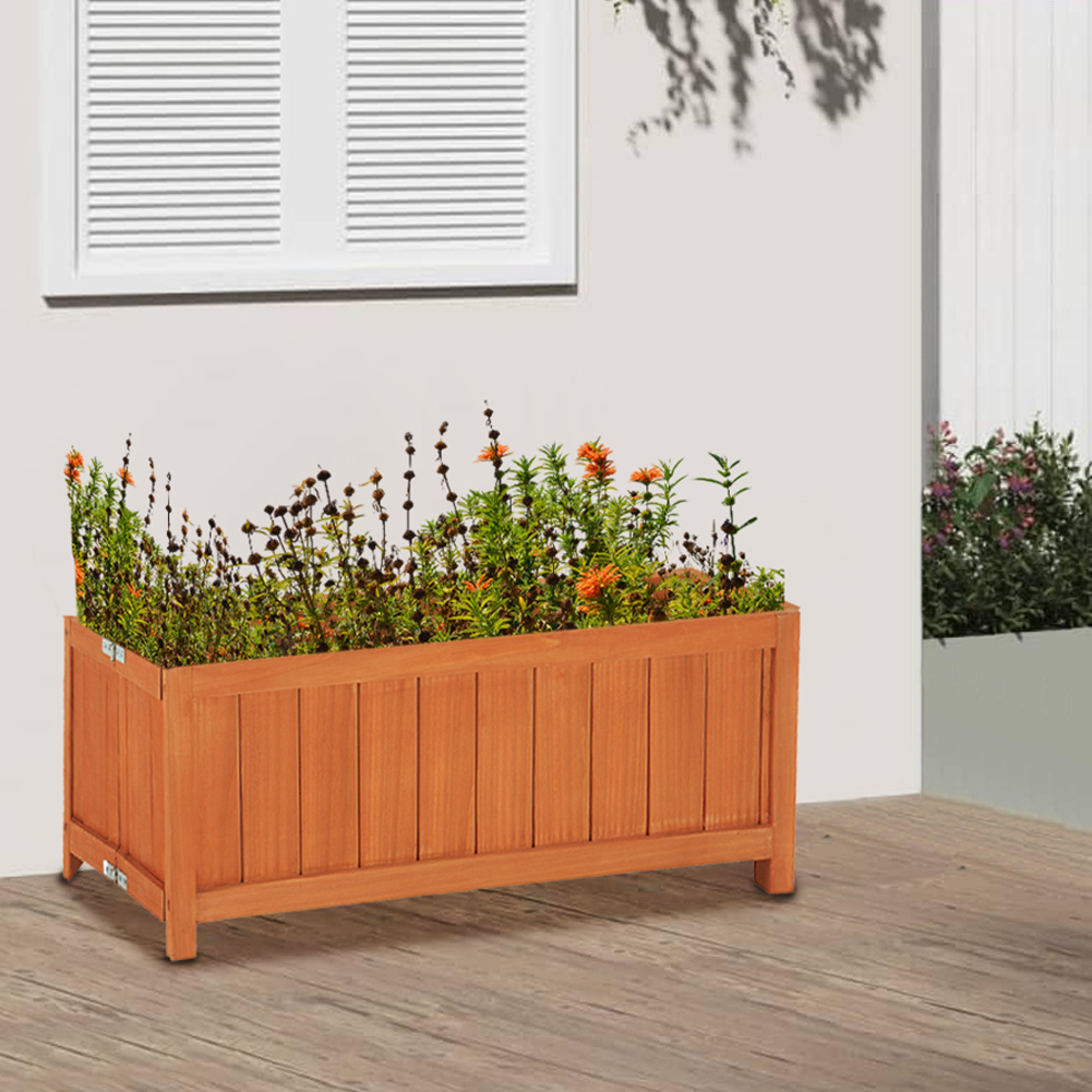 TEMU BAKAJI Fioriera Pieghevole in Legno da Esterno ed Interno, Vaso Porta Fiori, per Giardino, Balcone, Patio, Resistente alle Intemperie, Naturale,
