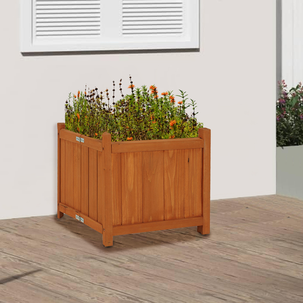 TEMU BAKAJI Fioriera Pieghevole in Legno da Esterno ed Interno, Vaso Porta Fiori, per Giardino, Balcone, Patio, Resistente alle Intemperie, Naturale,