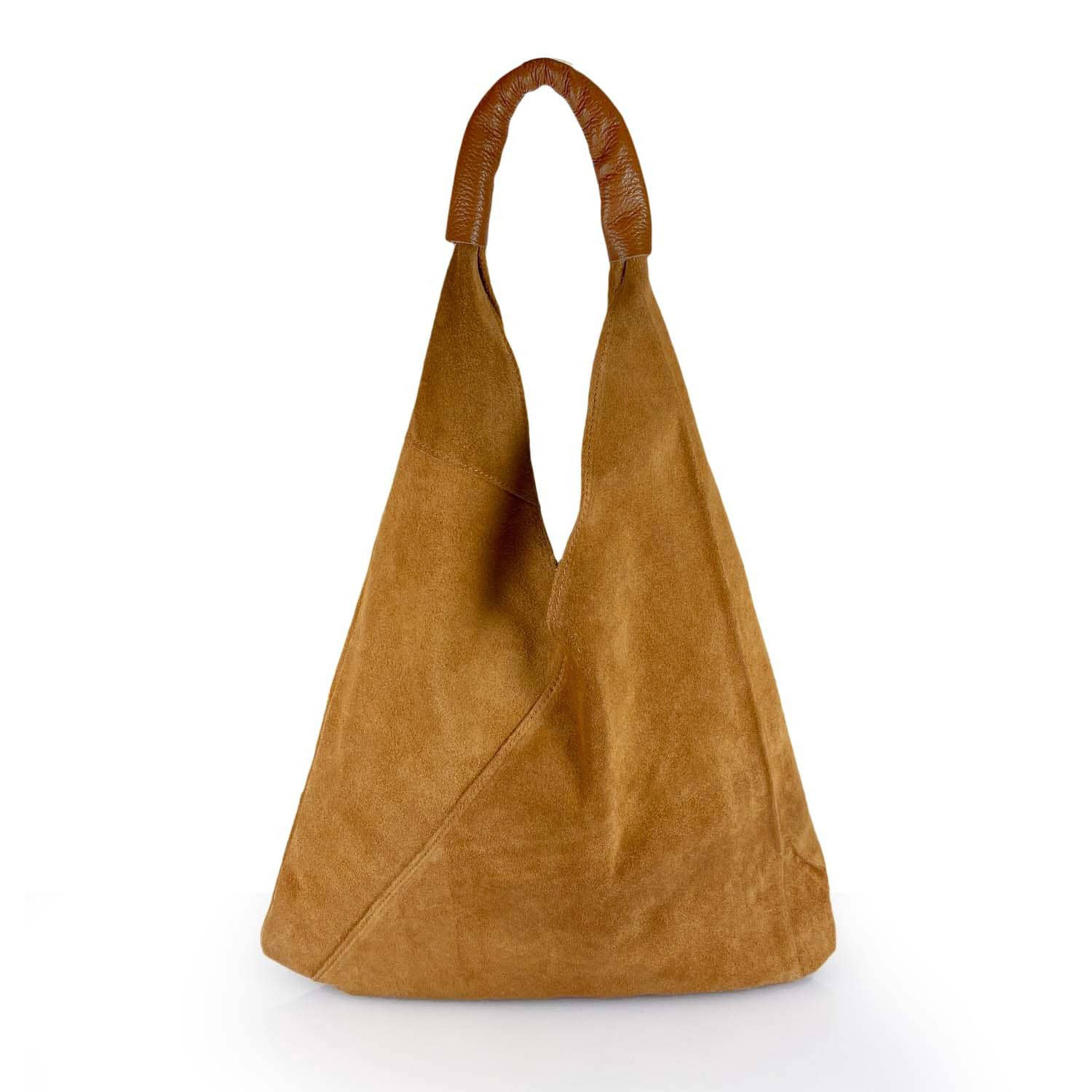 Women's Hobo Bag, Suede Leather Sack Bag, Shoulder Bag, Women's Suede Leather Bag Made In Italy