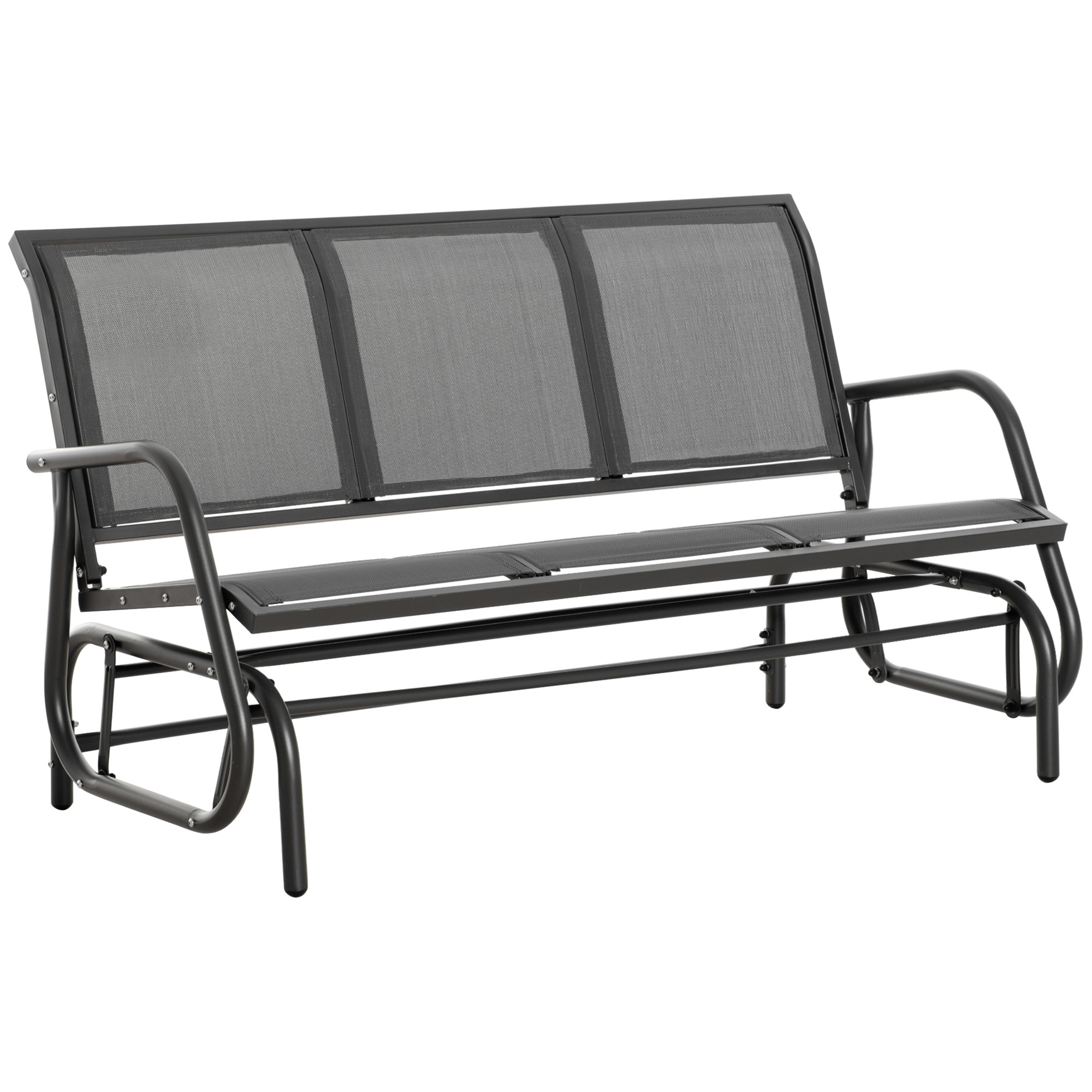 3 seat glider rocking chair for 3 people garden bench patio furniture metal frame