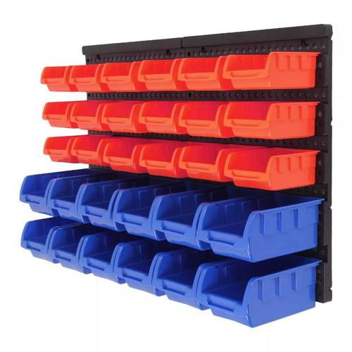 32pc heavy duty wall mounted storage bins set wall mounted garage storage kit garage tool organizer for screws nuts bolts nails beads small hardware with and durable plastic pegboard