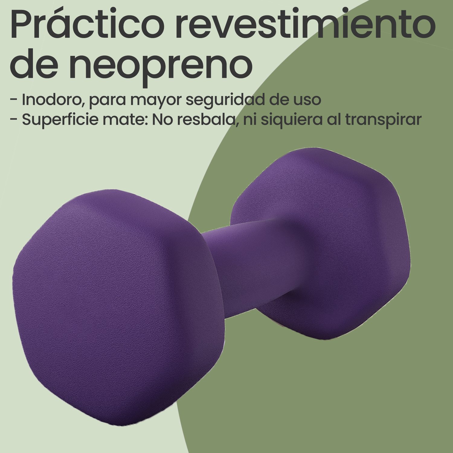 TEMU Juego de 2 Mancuernas, 2 x 2 kg, Pesas de Neopreno, Hexagonales, para Entrenamiento en Casa