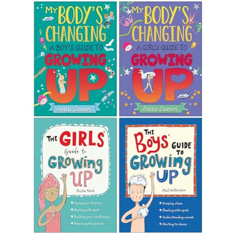 TEMU My Body's Changing & Guide To Growing Up Series 4 Books Collection Set By Anita Ganeri, Anita Naik, Phil Wilkinson (a Boy's Guide To Growing Up,