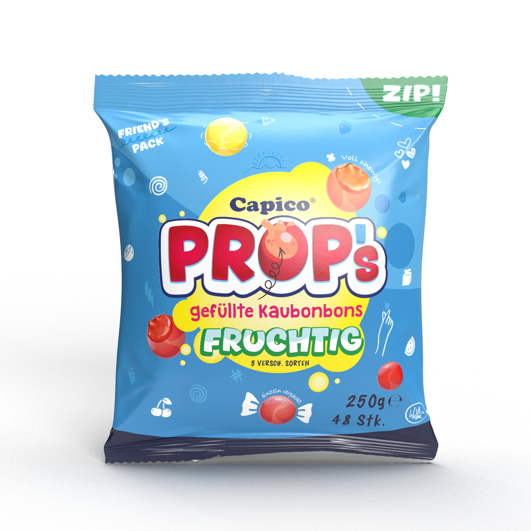 E-shop Capico Prop's gefüllte Kaubonbons 3er Pack (750g)