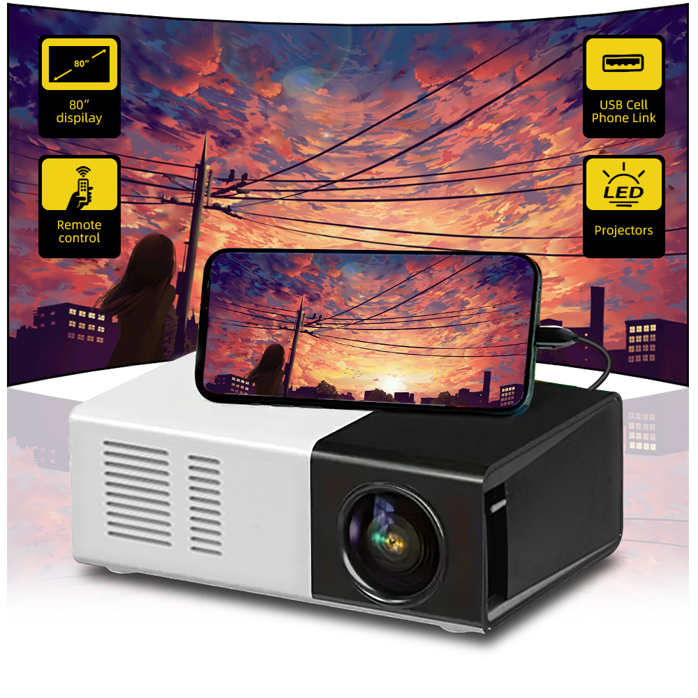 TEMU Upgraded Mini Projector, And Supports 1080p Home Theater Projectors, Compatible With Projectors And Portable Mobile Projectors For Home Theaters