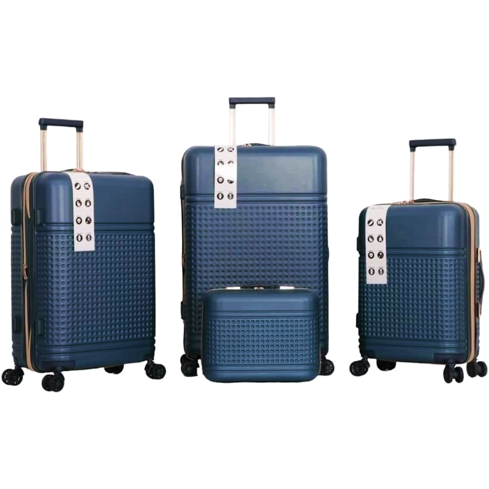 Set Of 4 Rigid Abs Suitcases Case, Suitcase With Telescopic Handle And Wheels, Trolley With Lock And Code Lock, Hand Luggage