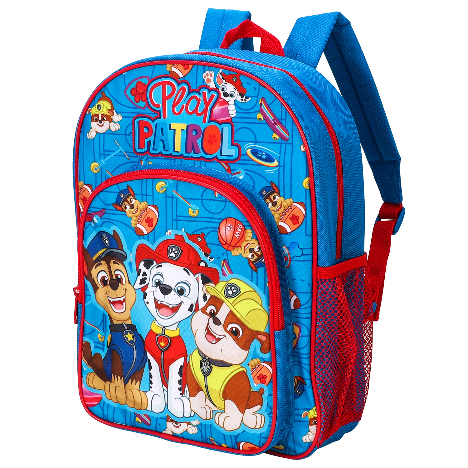 TEMU Paw Childrens Premium Backpack School Rucksack Travel Bag With Side Mesh Pocket And Front Zipped Pocket