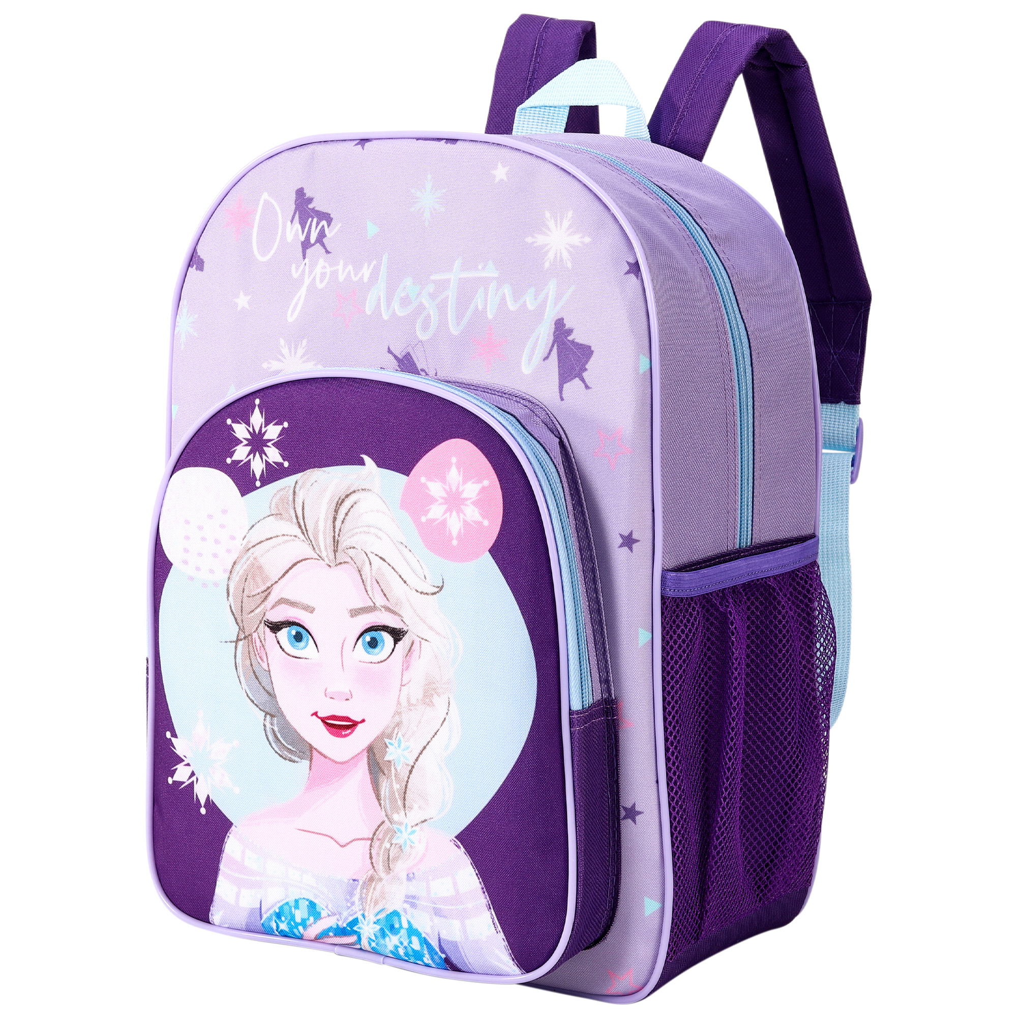 TEMU Frozen Kids Childrens Premium Backpack School Rucksack Travel Bag With Side Mesh Pocket And Front Zipped Pocket
