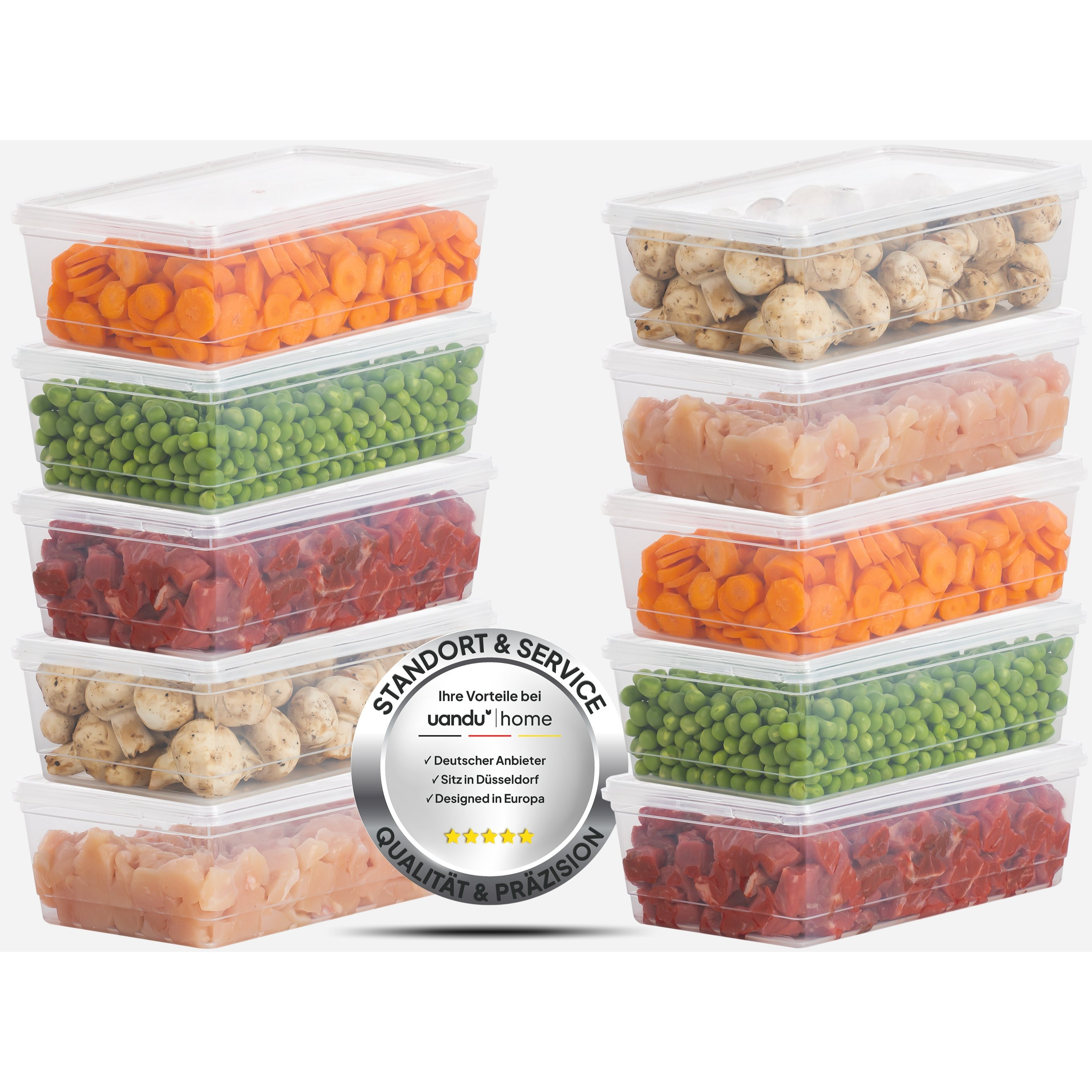 TEMU Set With Compartments, Containers 10pcs Set, Freshness Containers With Lids, Small Storage Containers For Freezer, Freezer Containers, Storage