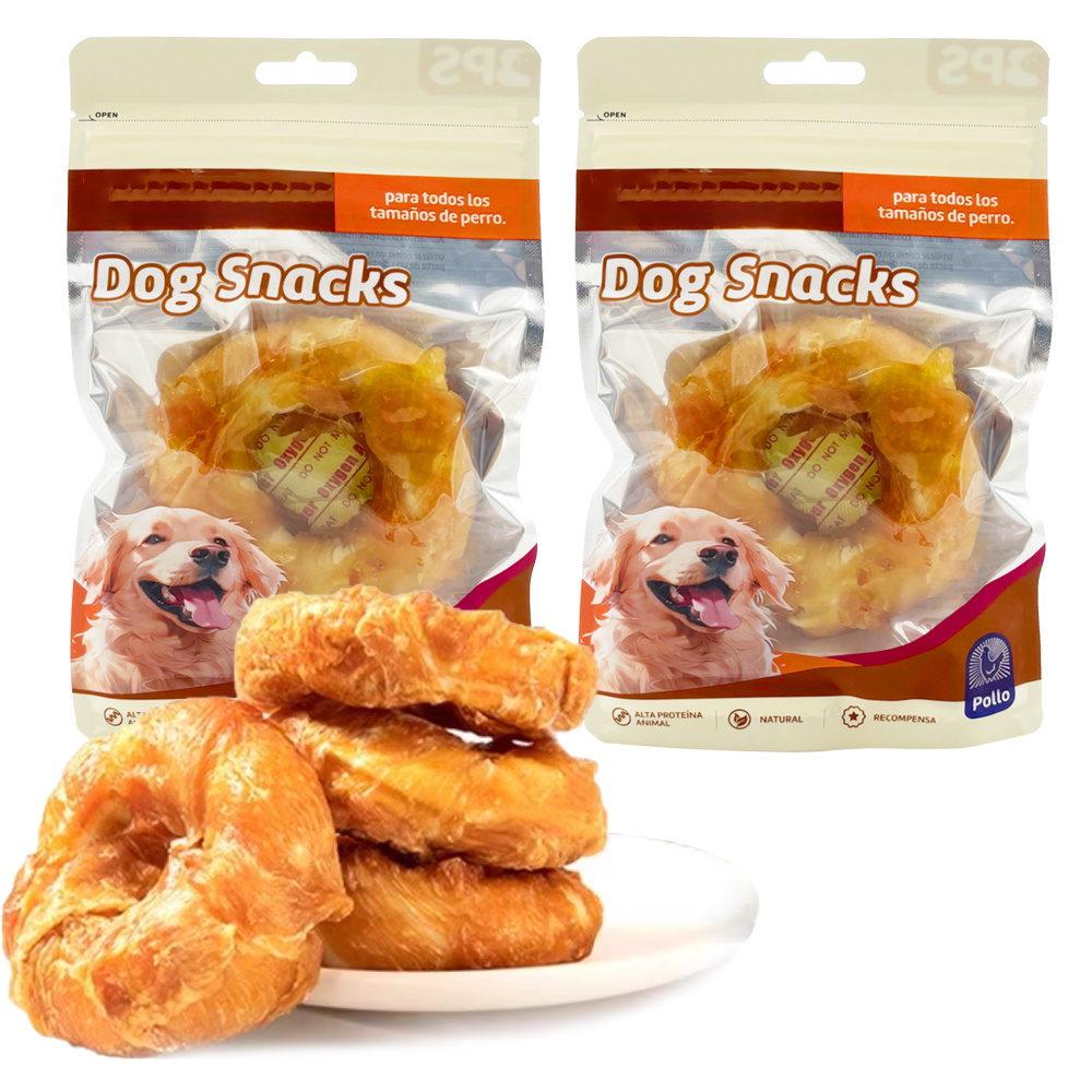 TEMU Snacks de Pollo de Aro para Perros – 9 cm, 95 g Natural y