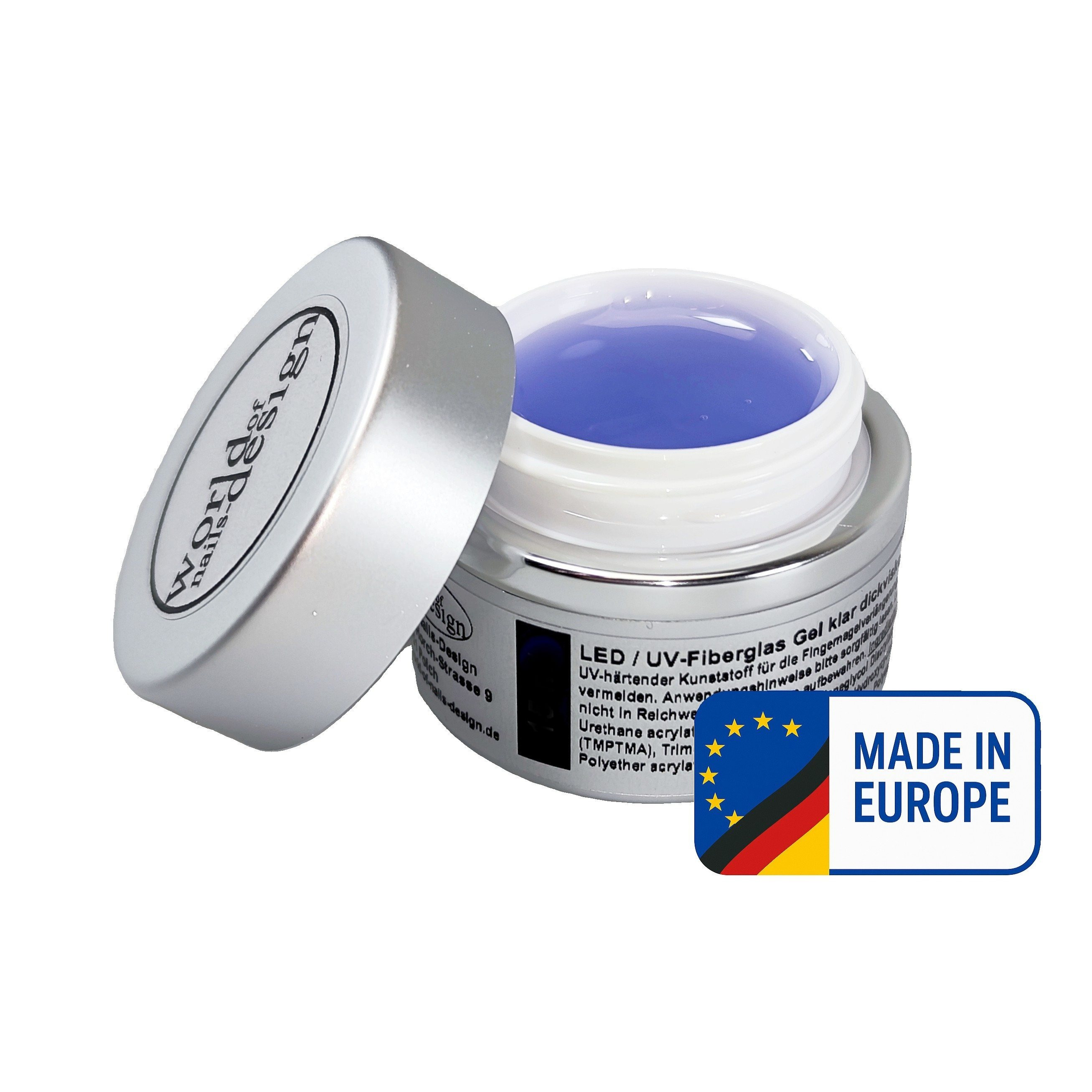 Premium Fiberglass Gel Clear 30 Ml – Uv/led Builder Gel – Aluminum Pot – Extra Stability