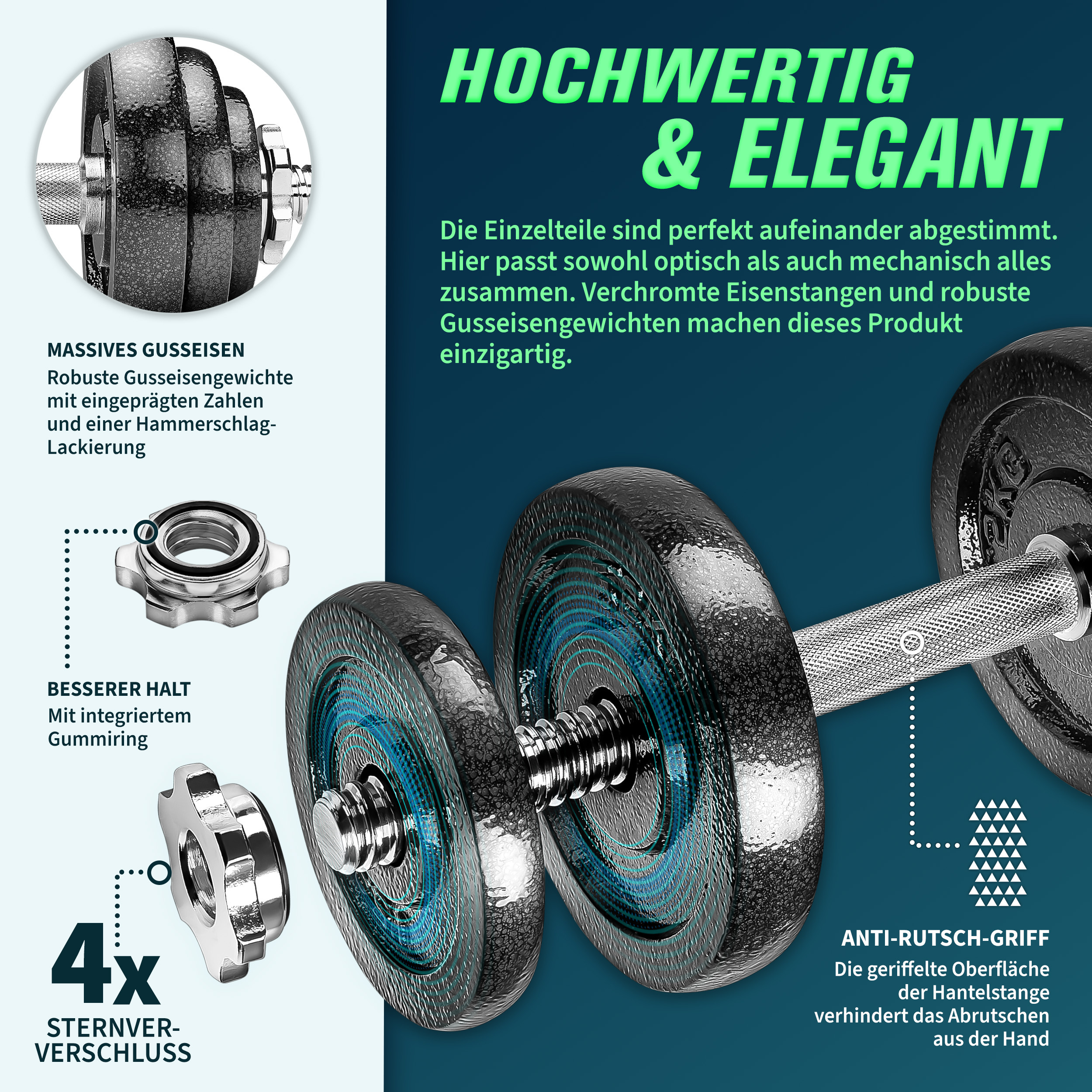 RE:SPORT® 2-in-1 halterset 15 - 60 kg