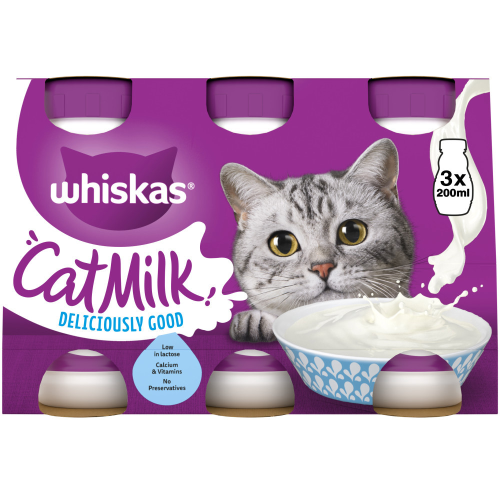 TEMU 15 X 200ml Whiskas Adult Cat Milk Bottles Low Cat Treat No Preservatives