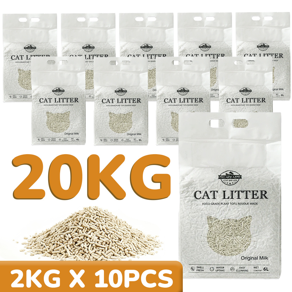 Image of 44lb (4.4lb*10pcs) Litter In Tofu, Pet Cleaning, Fast , , Suitable For Home And Travel Cats, Anti-adhesive Litter, Absorption Capacity, Supplies.
