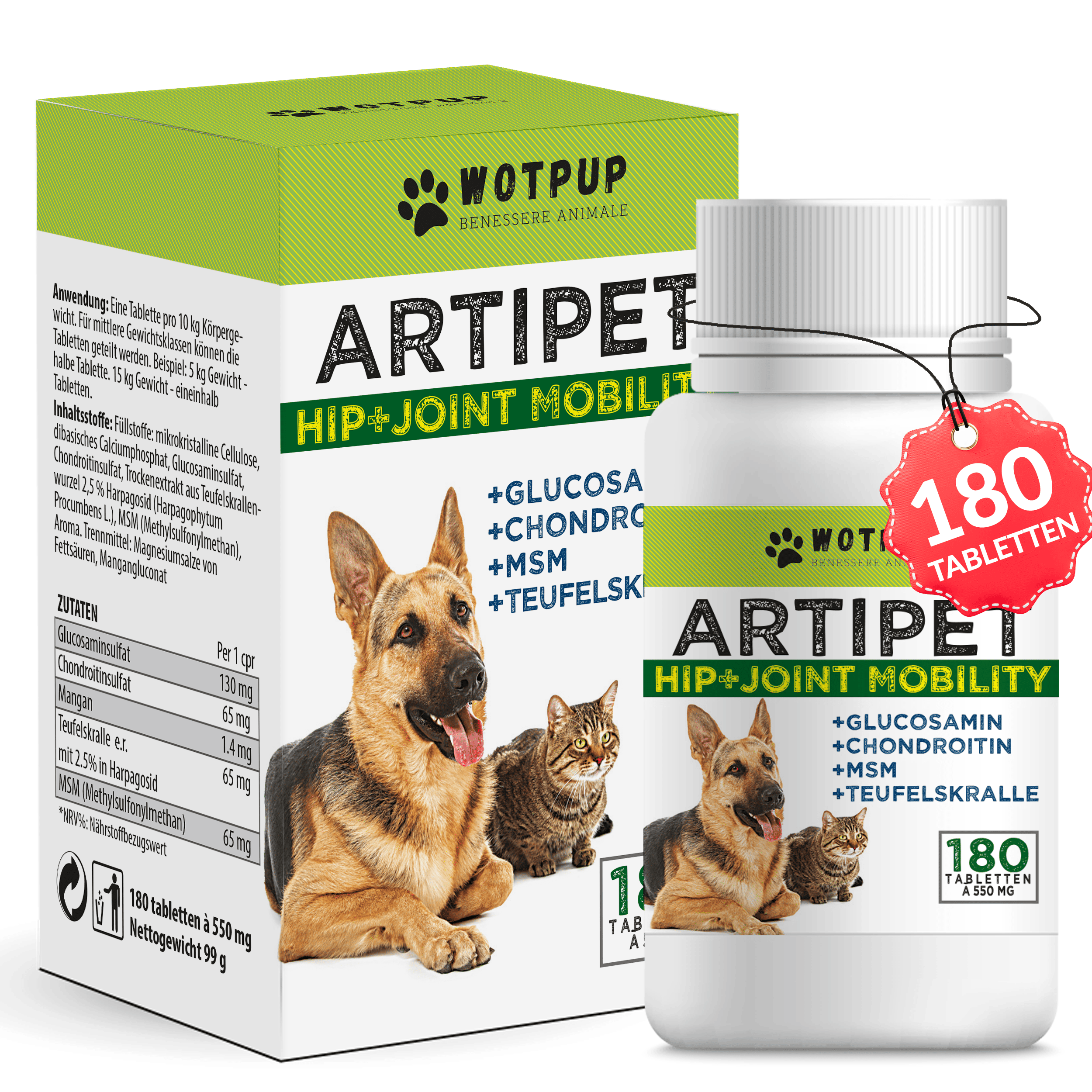 E-shop 180 Gelenktabletten Hund | MSM, , & Chondroitin
