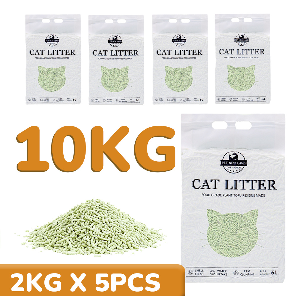 TEMU 10kg(2kg*5pcs) Lettiera per in tofu, agglomerante rapidamente, a bassa , adatta alle famiglie di e ai viaggi, non appiccicosa, assorbente,