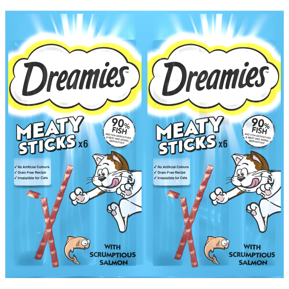 TEMU 168 Dreamies Sticks Adult Cat Treats Scrumptious Salmon Cat Sticks (28x30g)