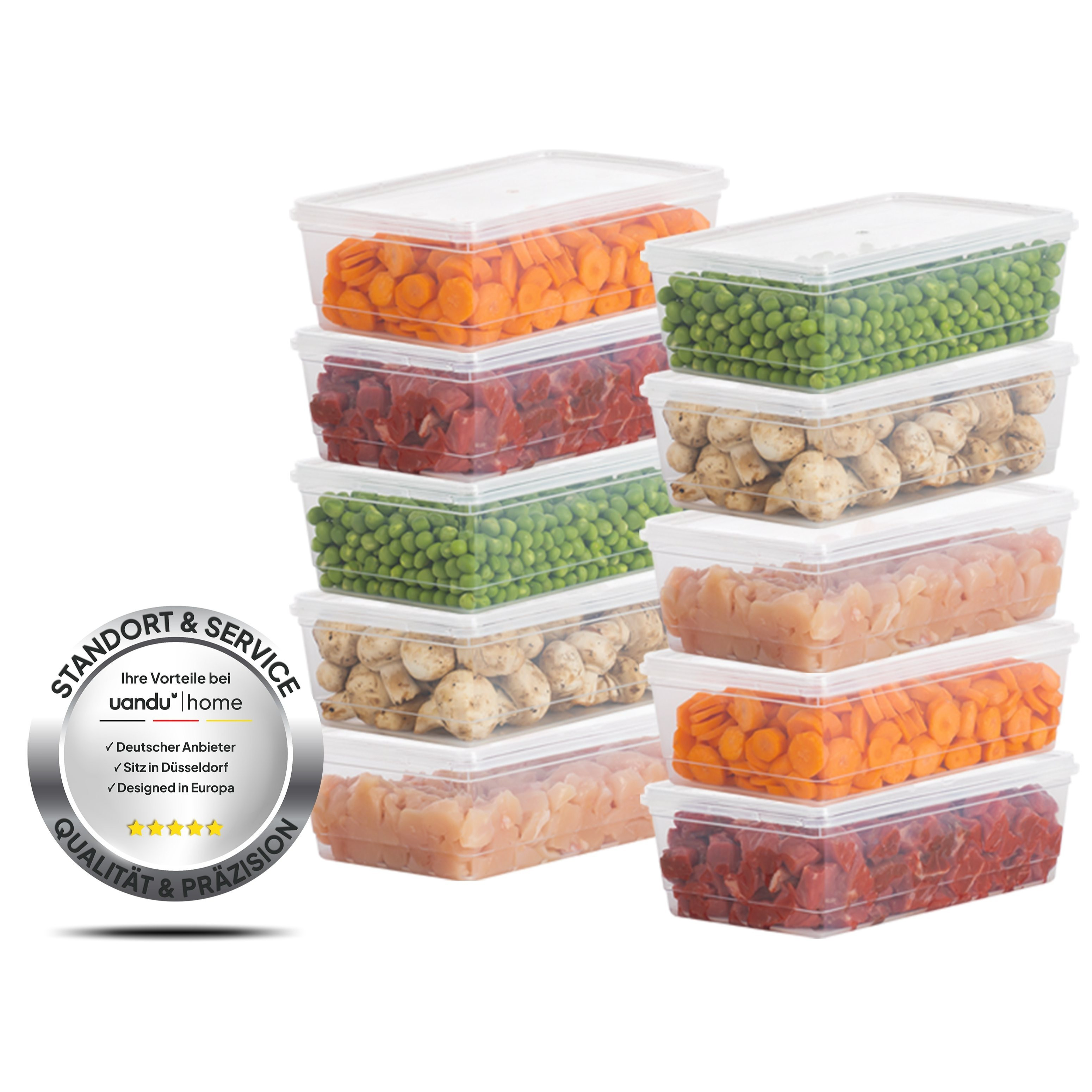 TEMU Set With Compartments, 10-piece Freezer Containers, Food Storage Containers With Lids, Small Freezer Storage Containers, Freezing Containers,