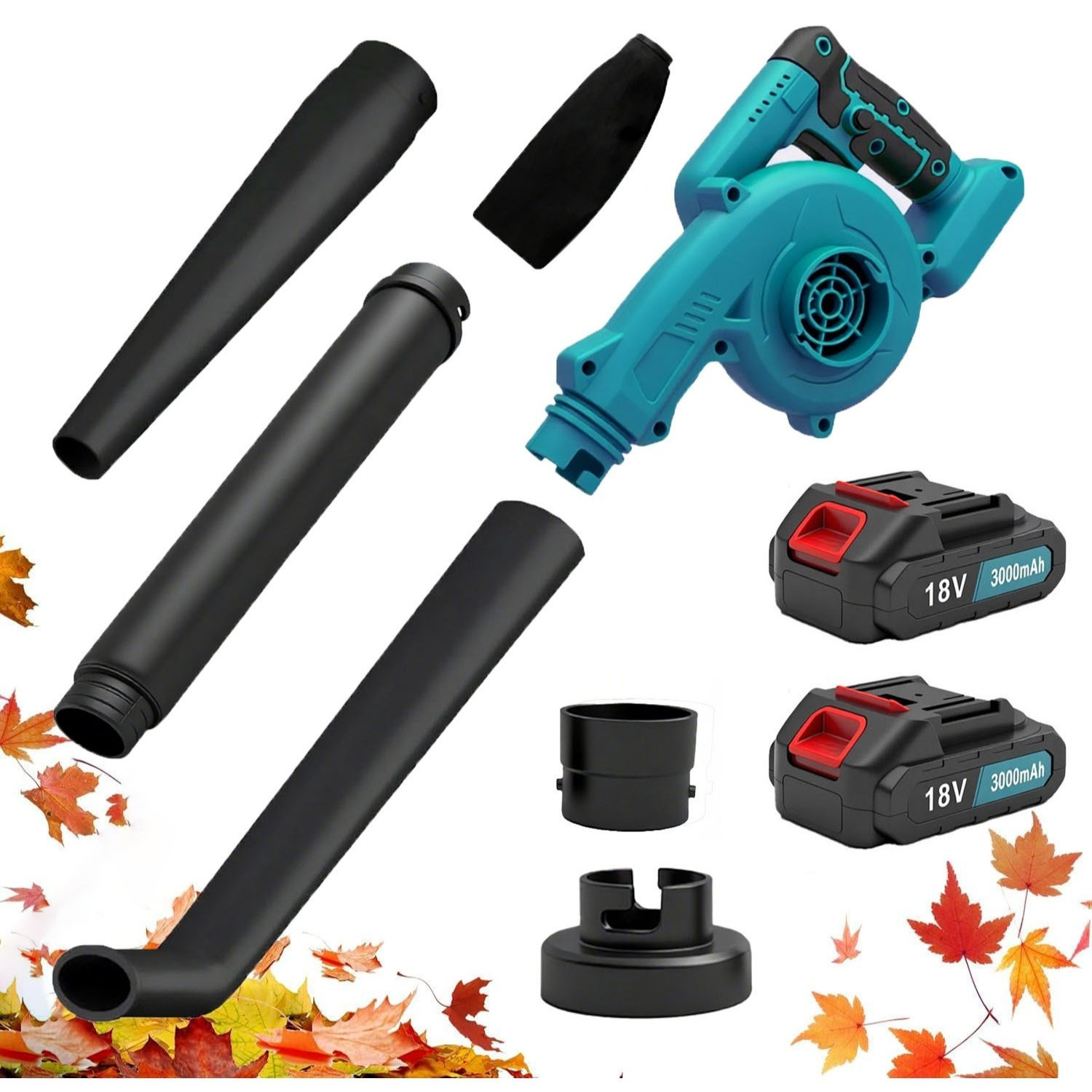 TEMU 2025 New Upgraded Leaf Blower Cordless, Mini Leaf Blower With 2pcs Battery, Handheld Battery Powered Electric Leaf Blower Compatible With Makita