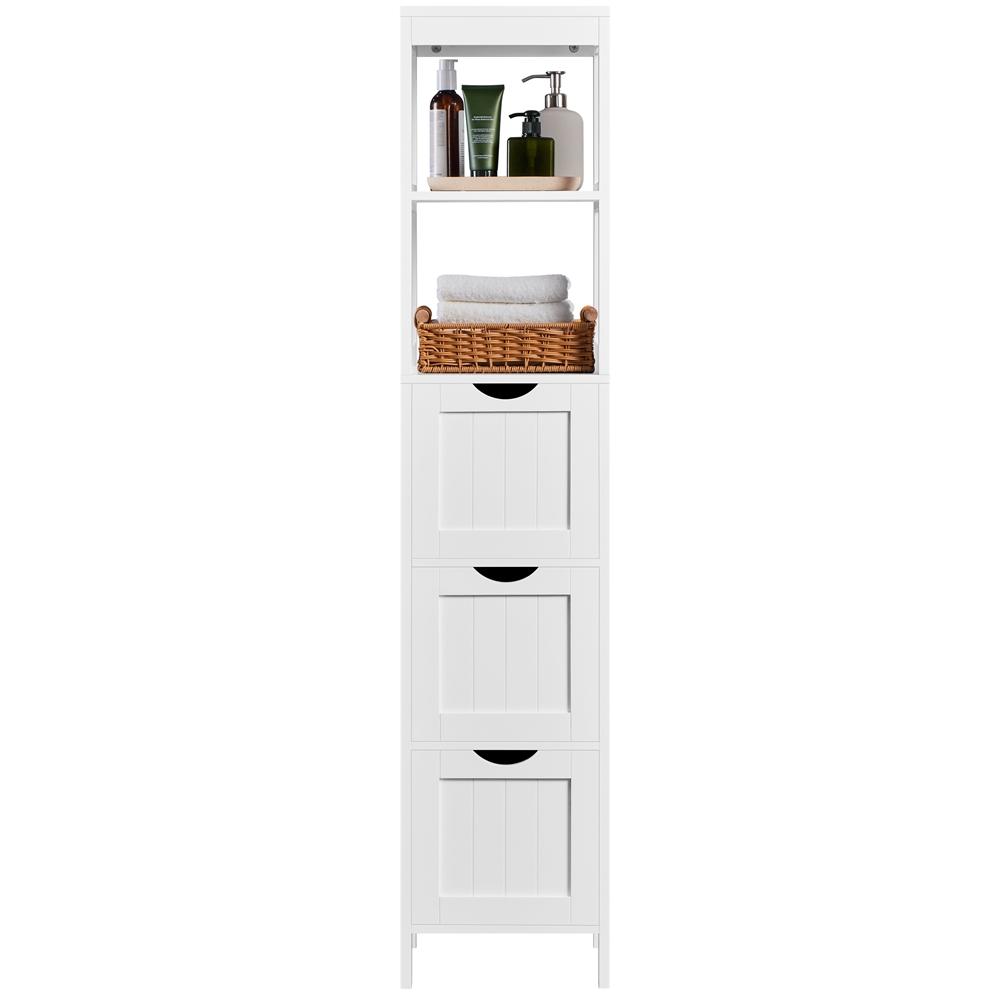 Image of Costoffs Bathroom Cabinet Tall Cabinet Storage Cabinet With 5-layer 3 Drawers And 2 Open Compartments Bathroom Furniture Narrow Bathroom Shelf