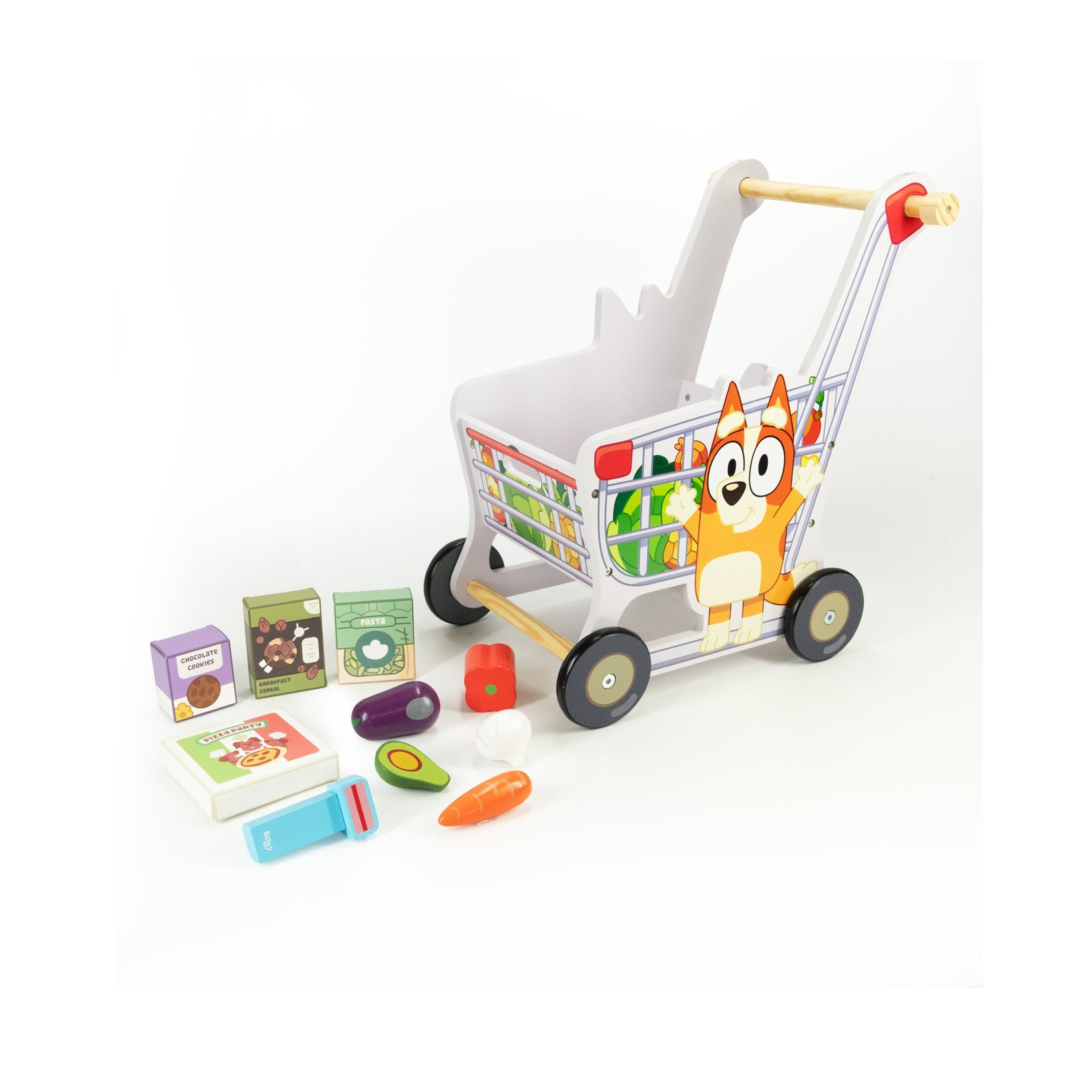 TEMU Shopping Trolley - 11 Piece Wooden Shopping Set, Creative & Role Play Skills
