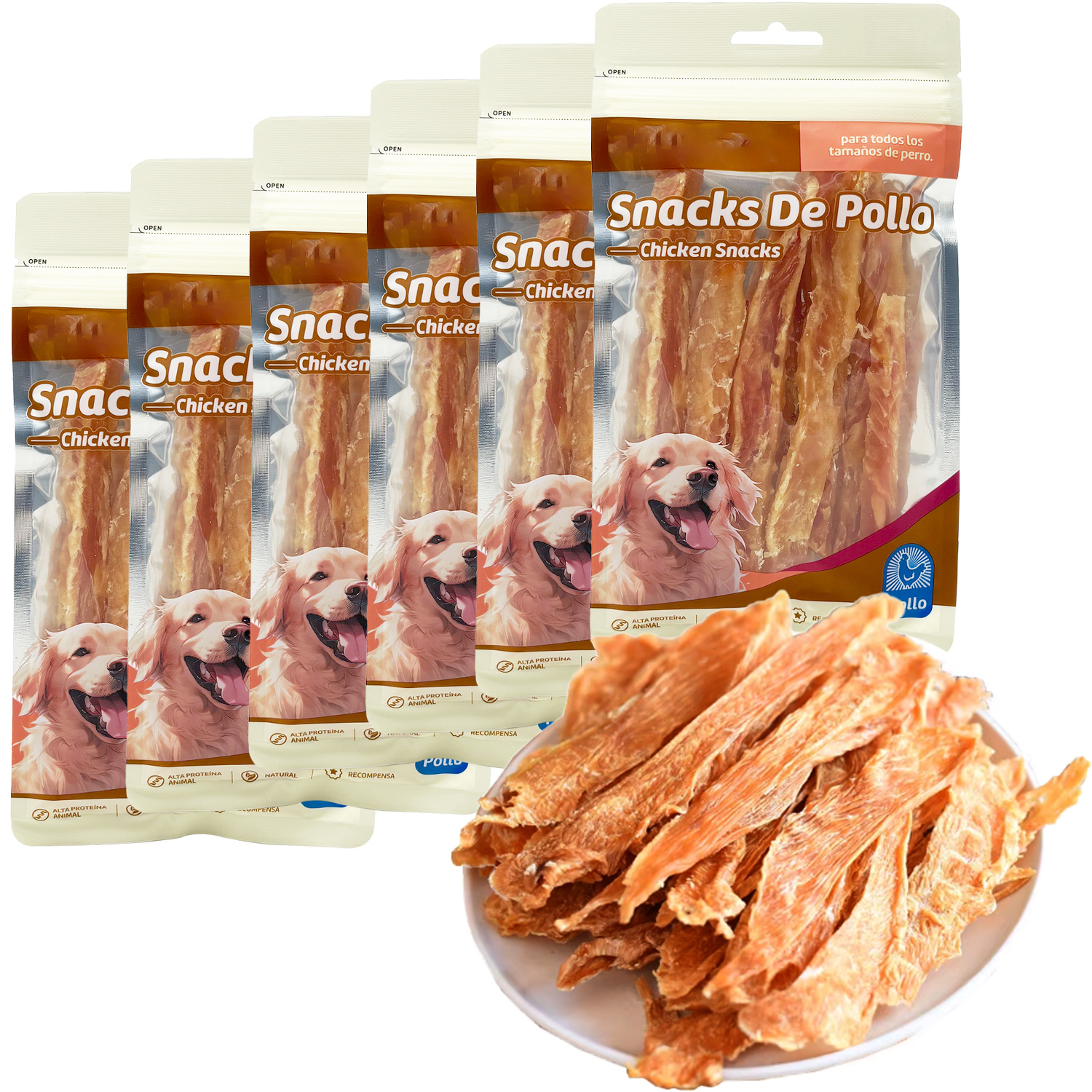 TEMU Snacks Naturales de Pollo para Perros Pechuga Magra Sin Granos Alto en Proteína y
