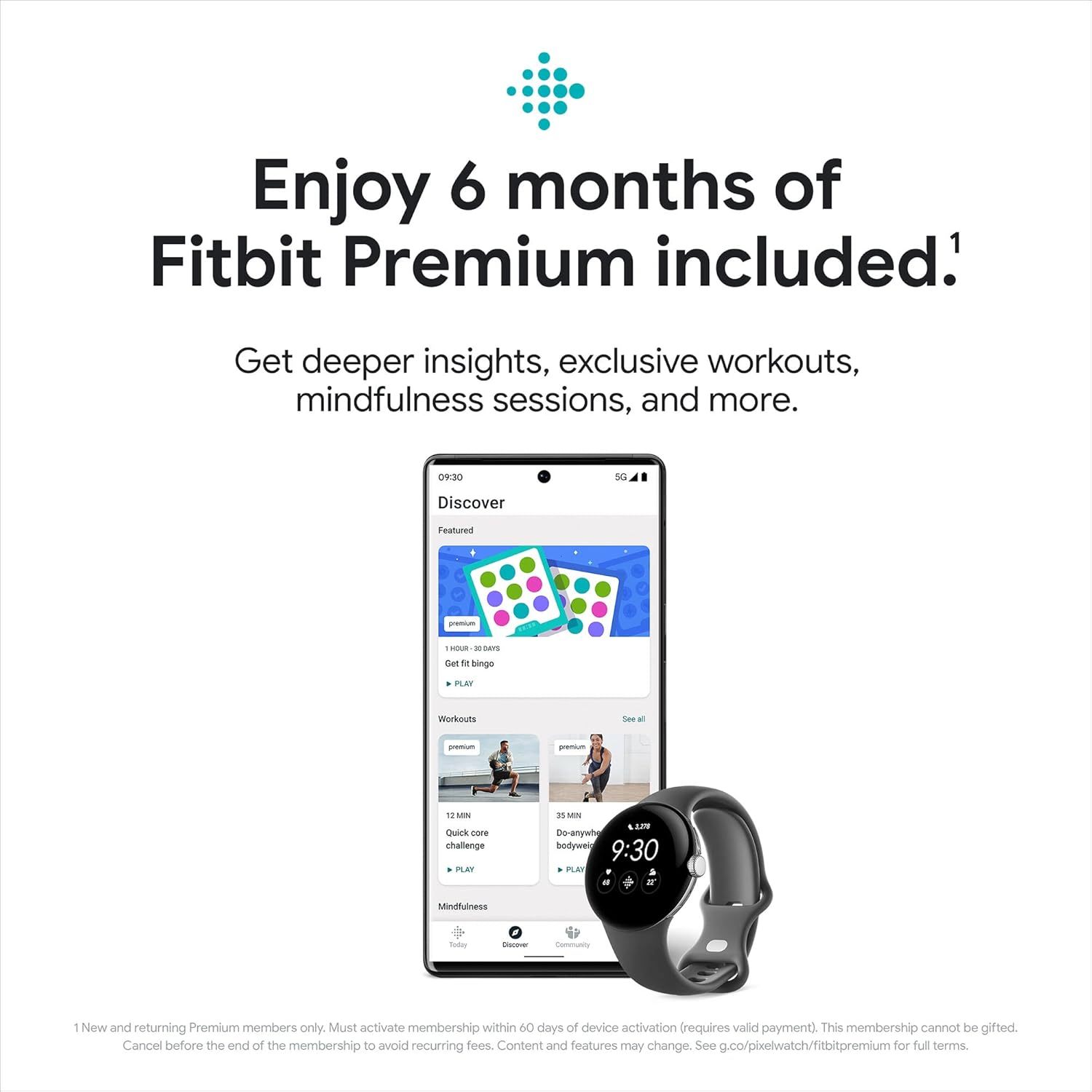 Google Pixel Watch - Android Smart Watch with Activity Tracking - Champagne Gold Stainless Steel Case with Hazel Active Band - WiFi