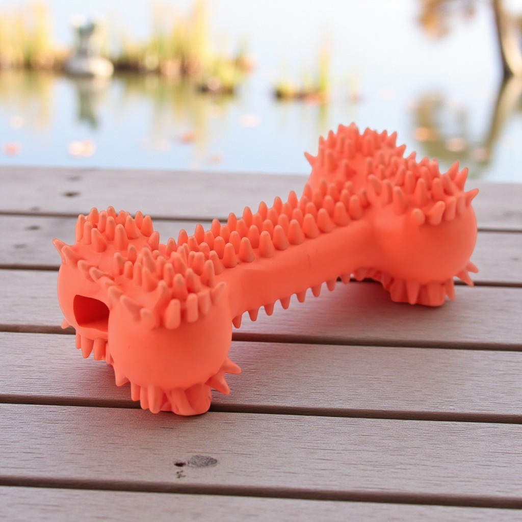 TEMU High Quality Durable Massage Thorn Bone Shape Biting Resistant Tpr Rubber Toy Pet Toy Dog Toy Training Toy Exercise Toy