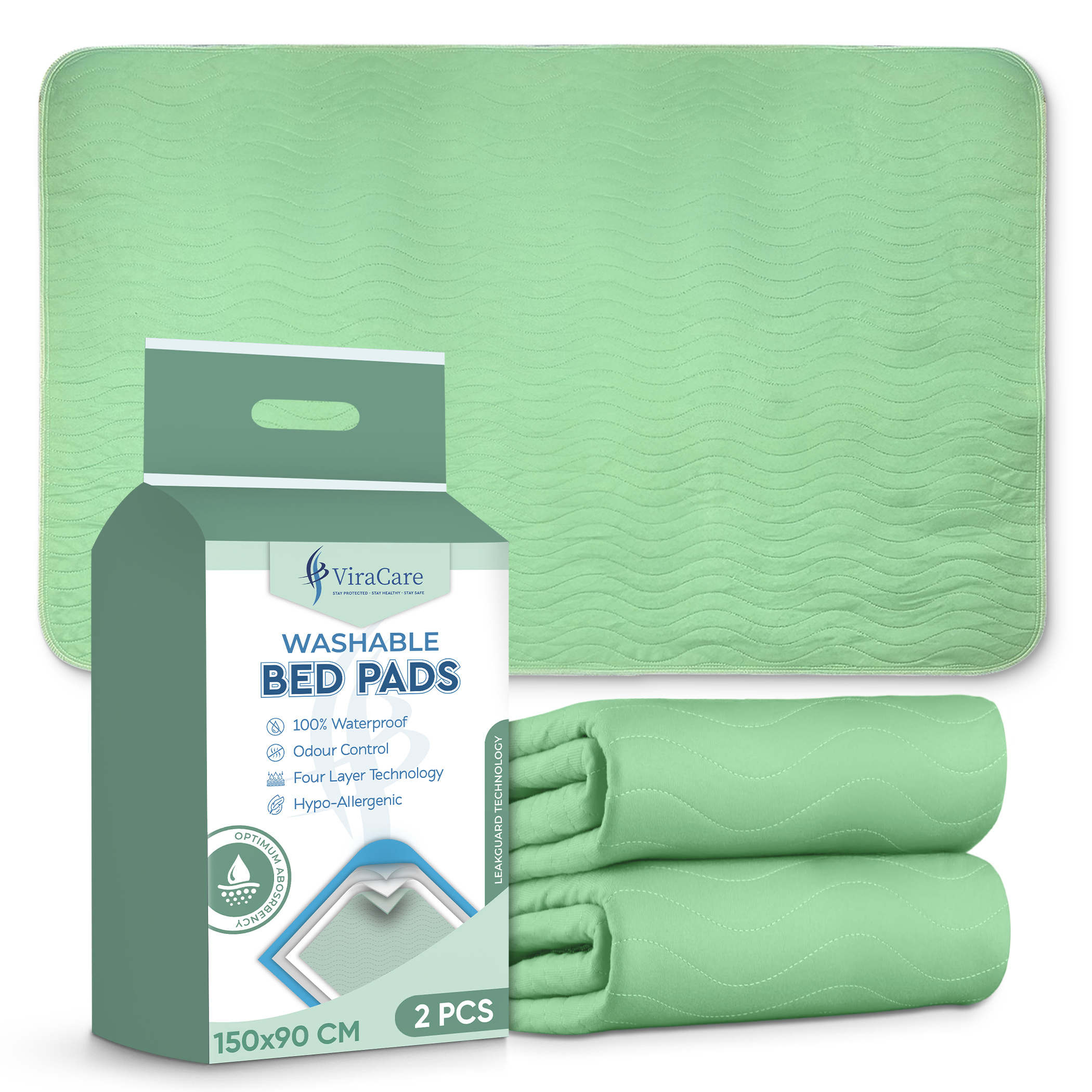 TEMU 2 X Washable Absorbent Bed Pads | Absorbent Bed Sheets | Without Tucks/flaps & | Absorbent Pads | (1 Pack Of 2)