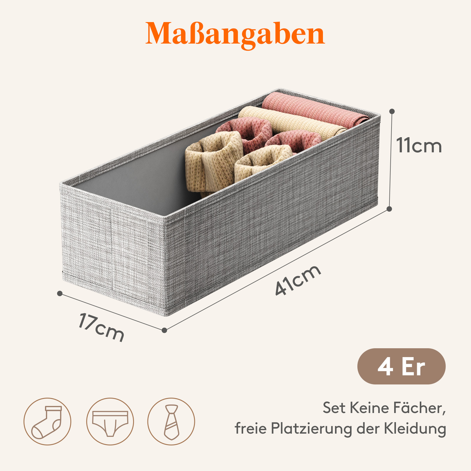 TEMU Speicherbehälter öffnen 8er Set Schubladen Organizer, Kleiderschrank Organizer, Ordnungssystem für Schrank, Wickeltisch, Kommode, wickelkommode,
