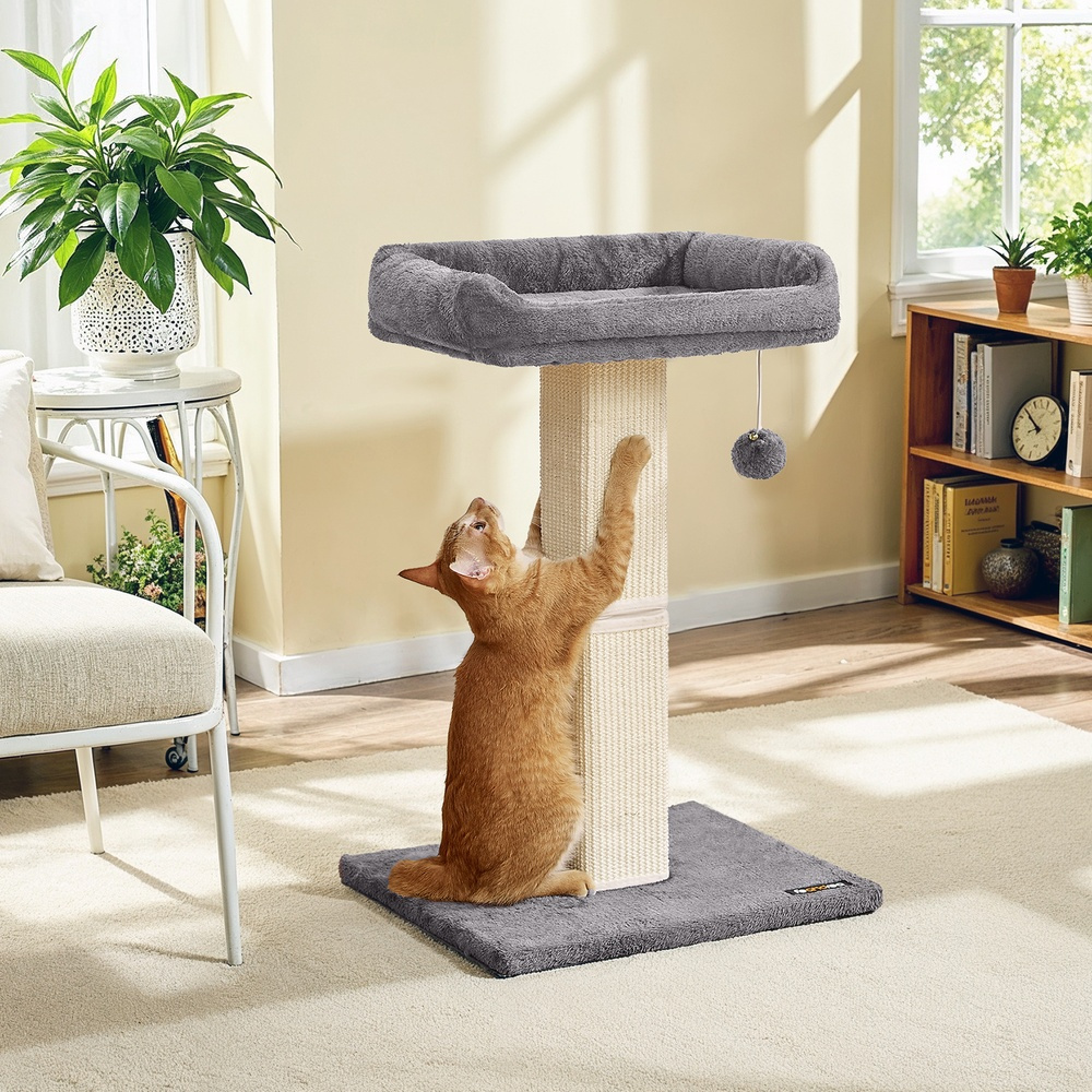 Scratching Tree, Cat Tree With 40 X 30 Cm Plush Platform, Scratching Post, Cat Scratching Tree, Scratching Column With Plush Ball