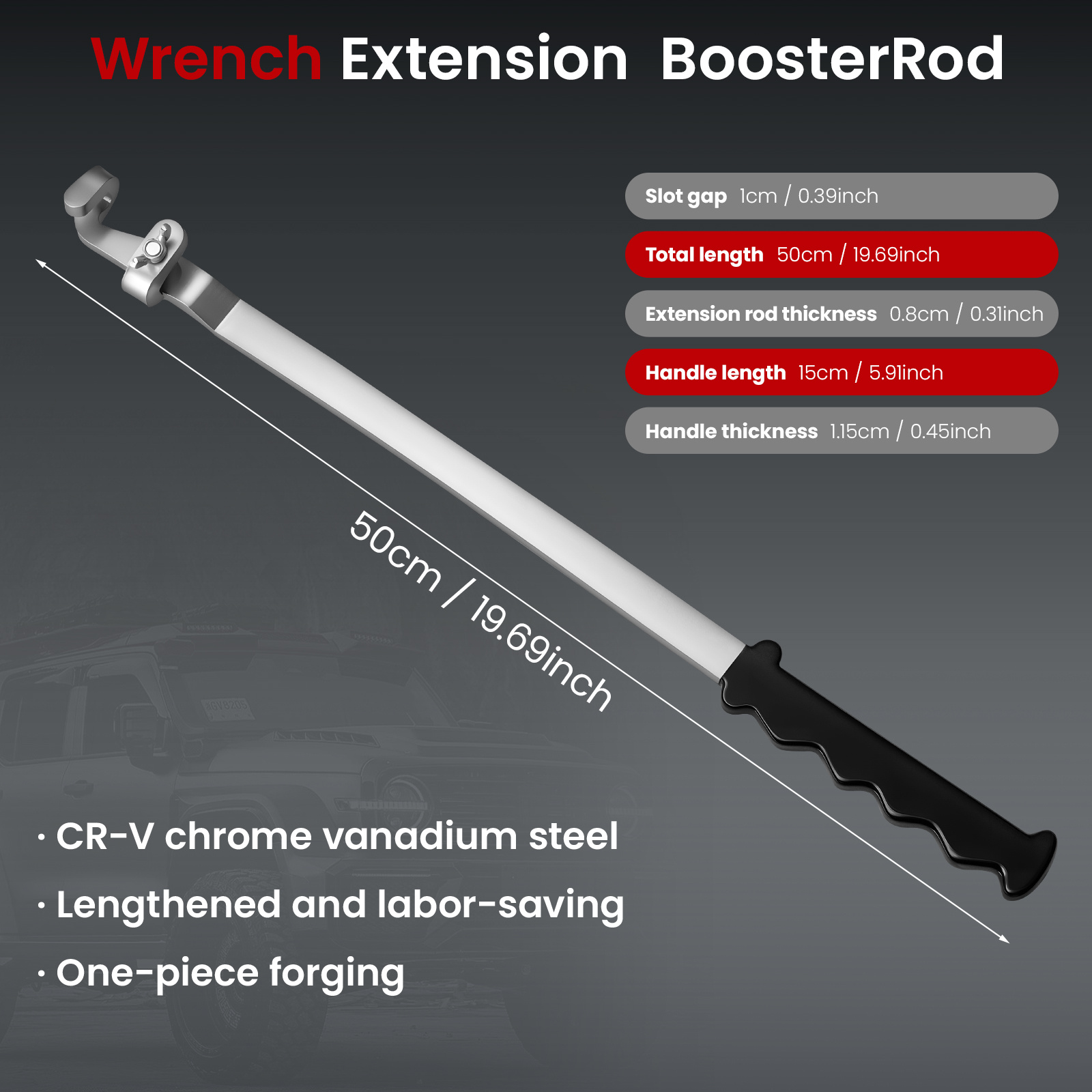 TEMU [heavy-duty Wrench Extender Bar] Universal Extension Wrench Tool With Thickened And Extended Handle | Torque Converter Rod For Grip